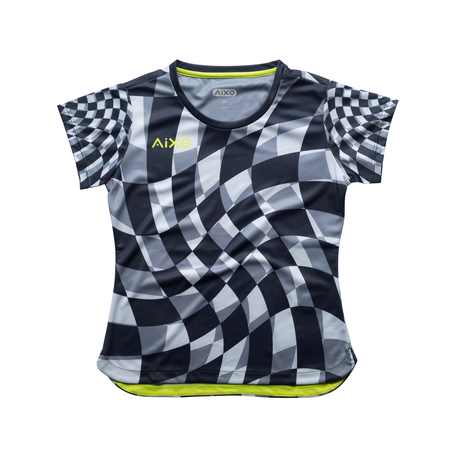 Aixo Checker Womens T Shirt Lime Check