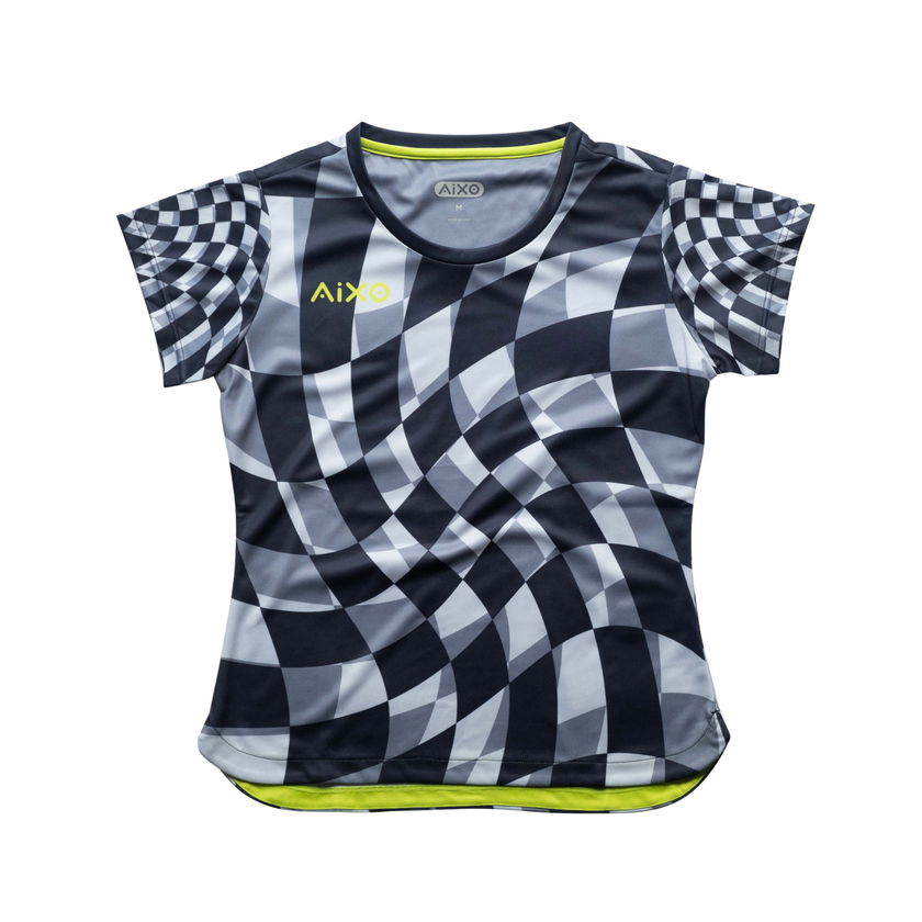 Aixo Checker Womens T Shirt Lime Check