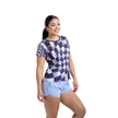 Aixo Checker Womens T Shirt Lime Check