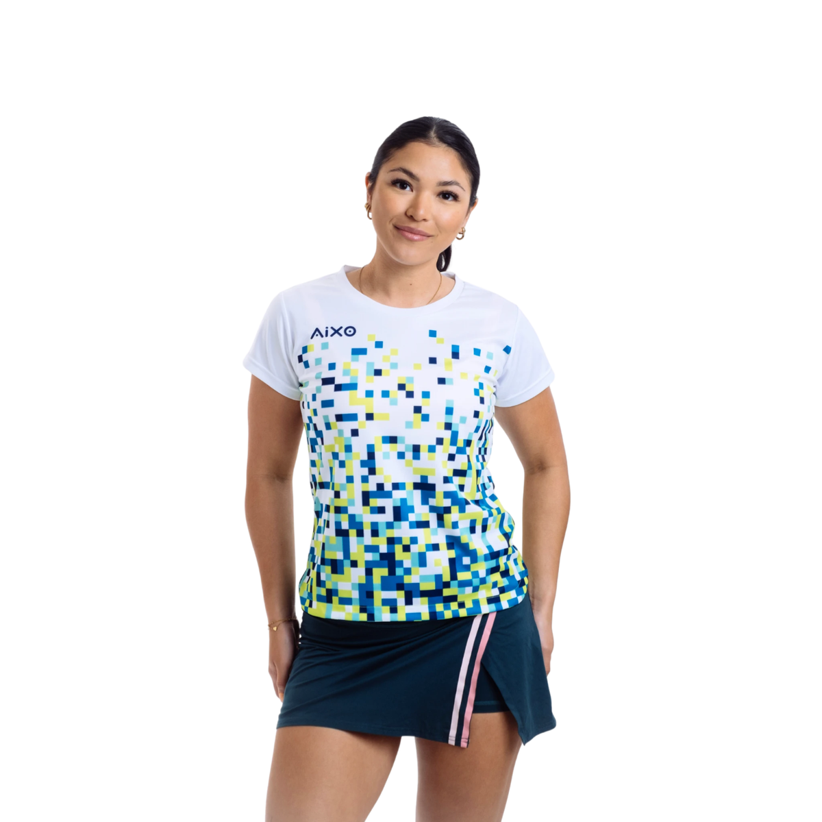 Aixo Pixel T-Shirt Damen (Weiß)