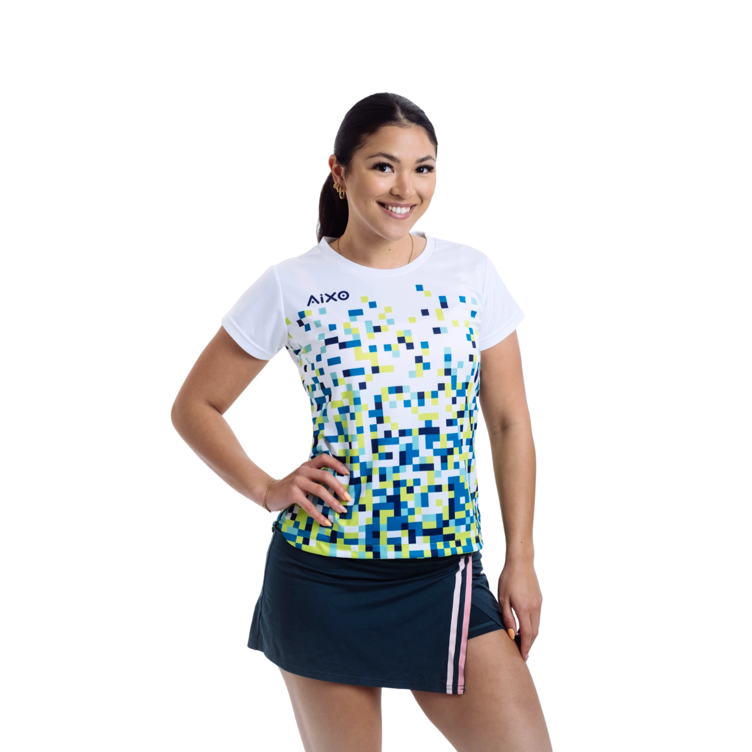 Aixo Pixel T-Shirt Damen (Weiß)