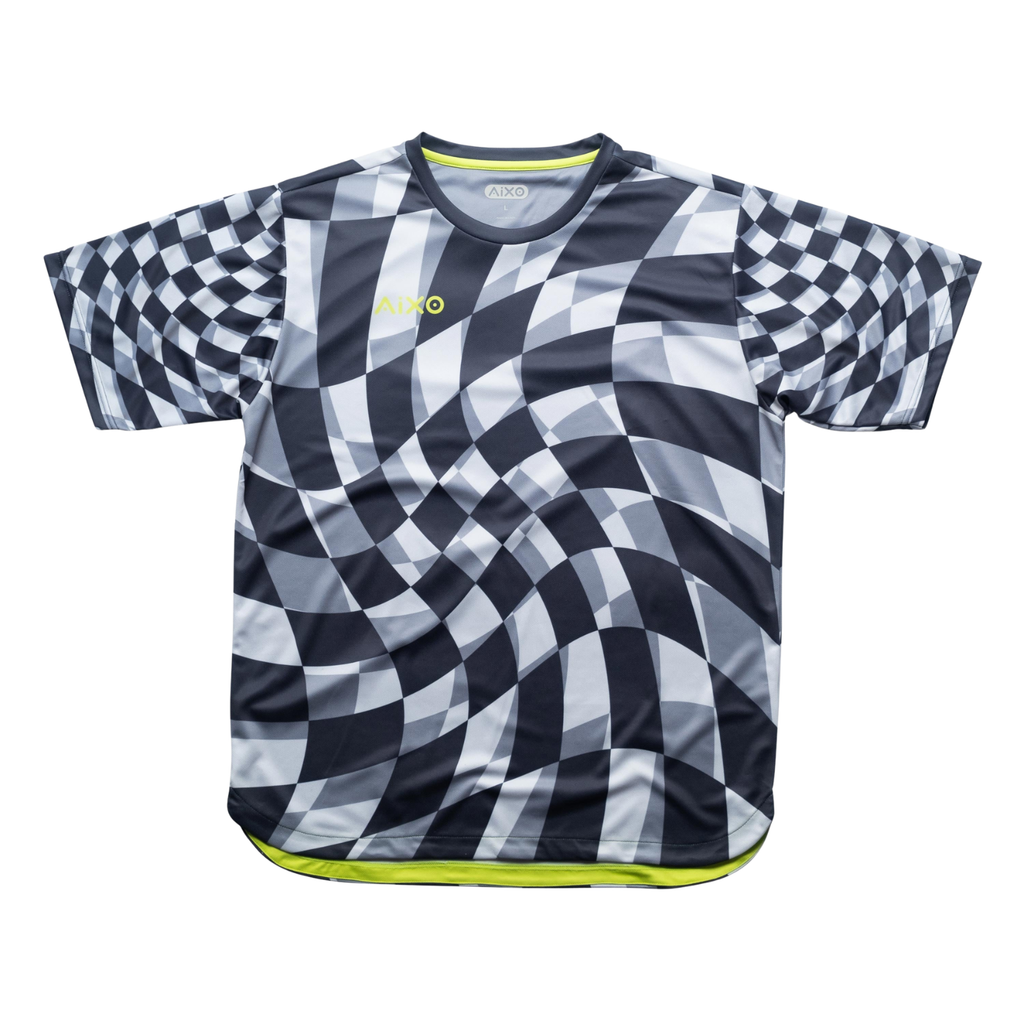Aixo Checker Mens T Shirt Lime Check