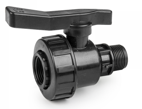 Full Flow Single Union Ball Valve PP 3/4" BSPF-M