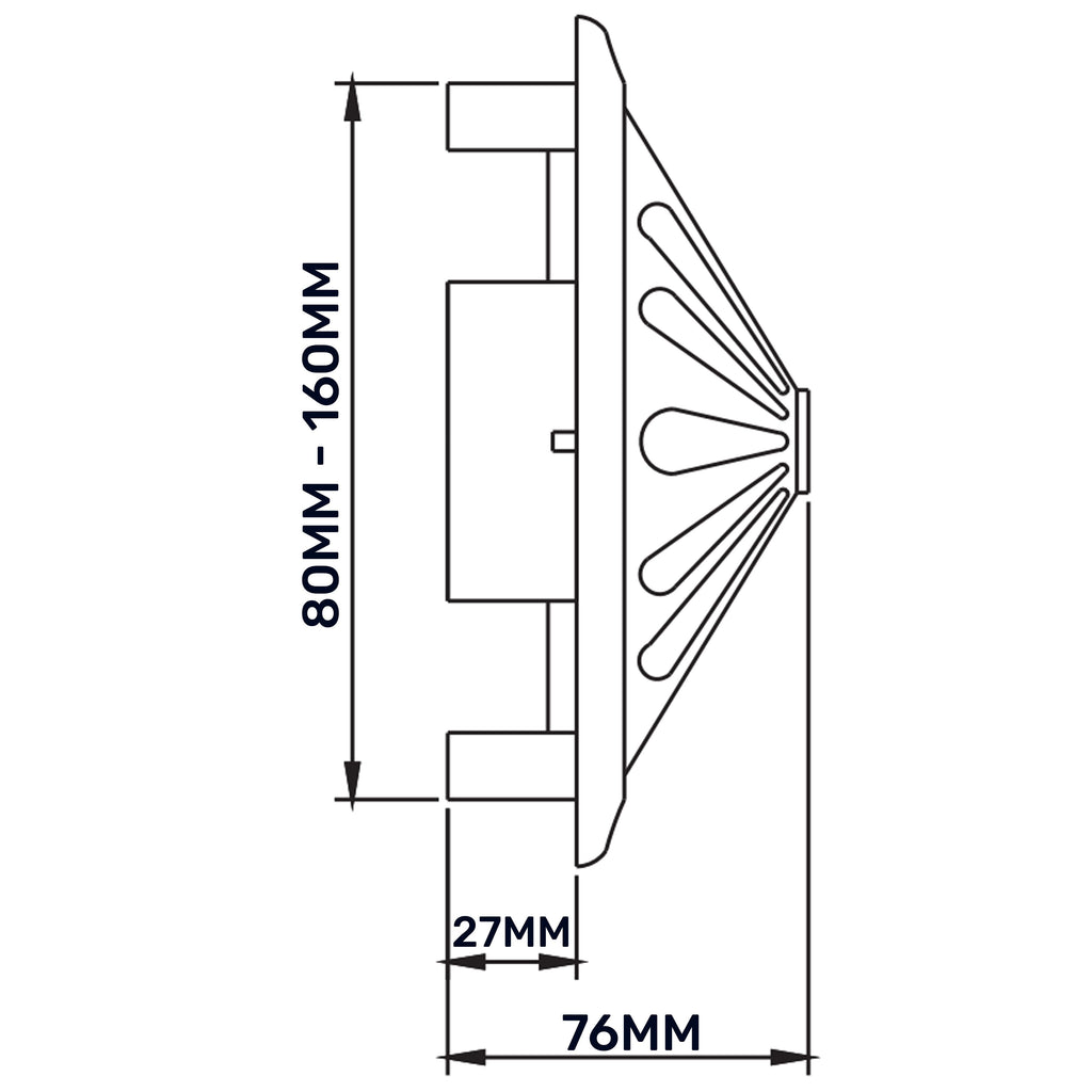 Adjustable Louvre Vent Round 80mm-160mm White