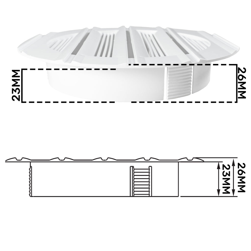 Louvre Vent Round Bella 100mm White