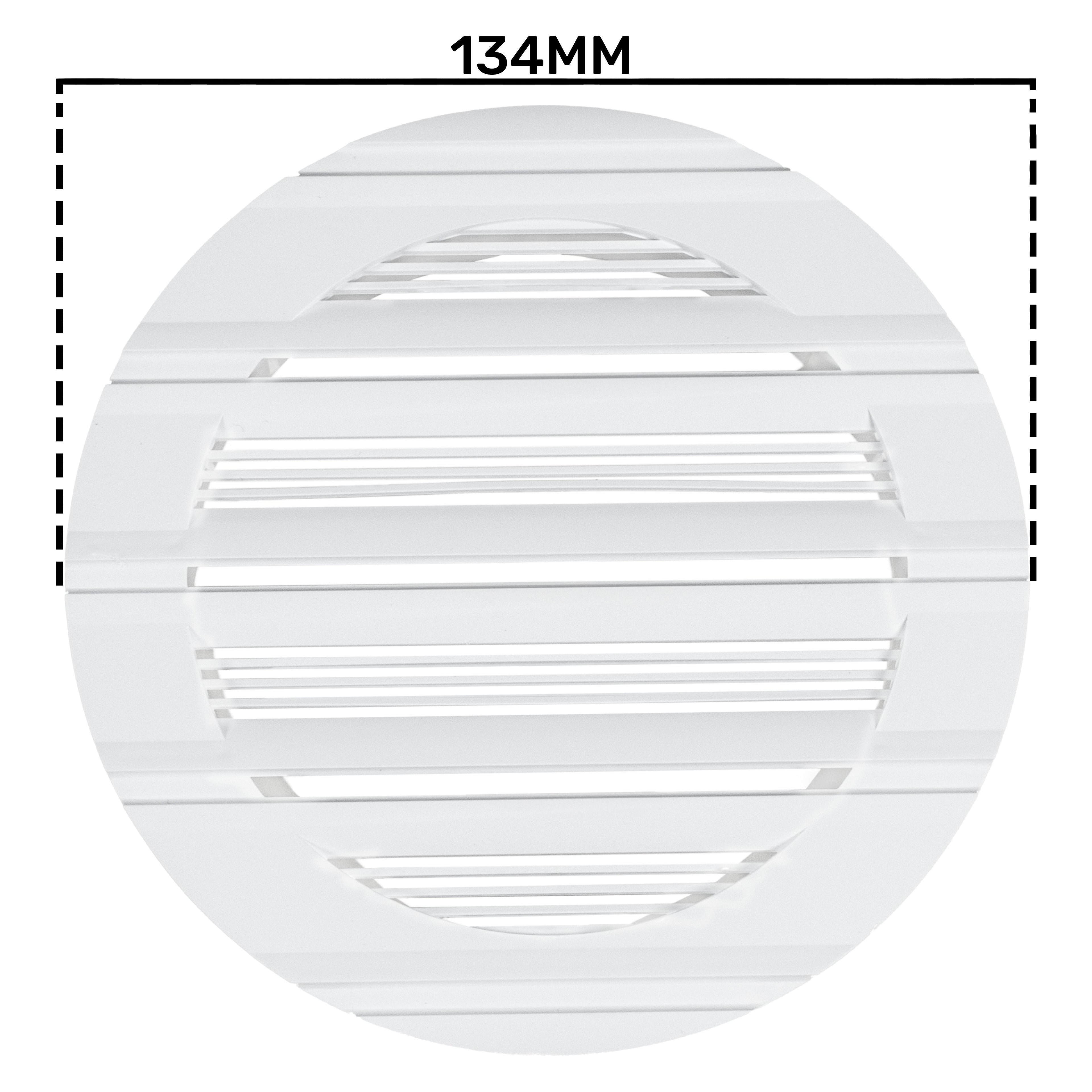 Louvre Vent Round Bella 100mm White