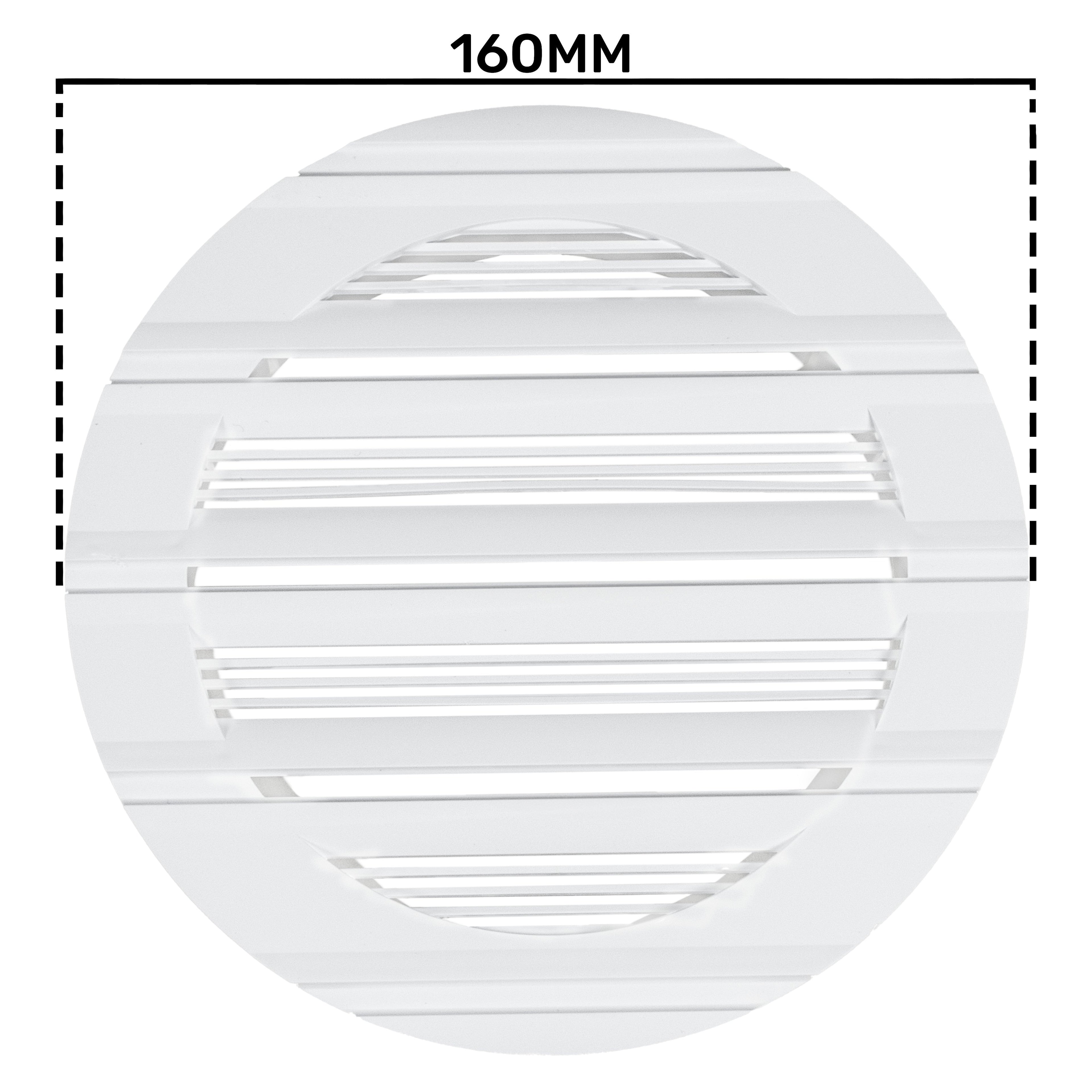 Louvre Vent Round Bella 125mm White