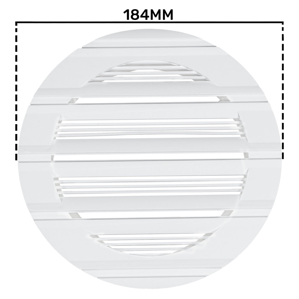 Louvre Vent Round Bella 150mm White