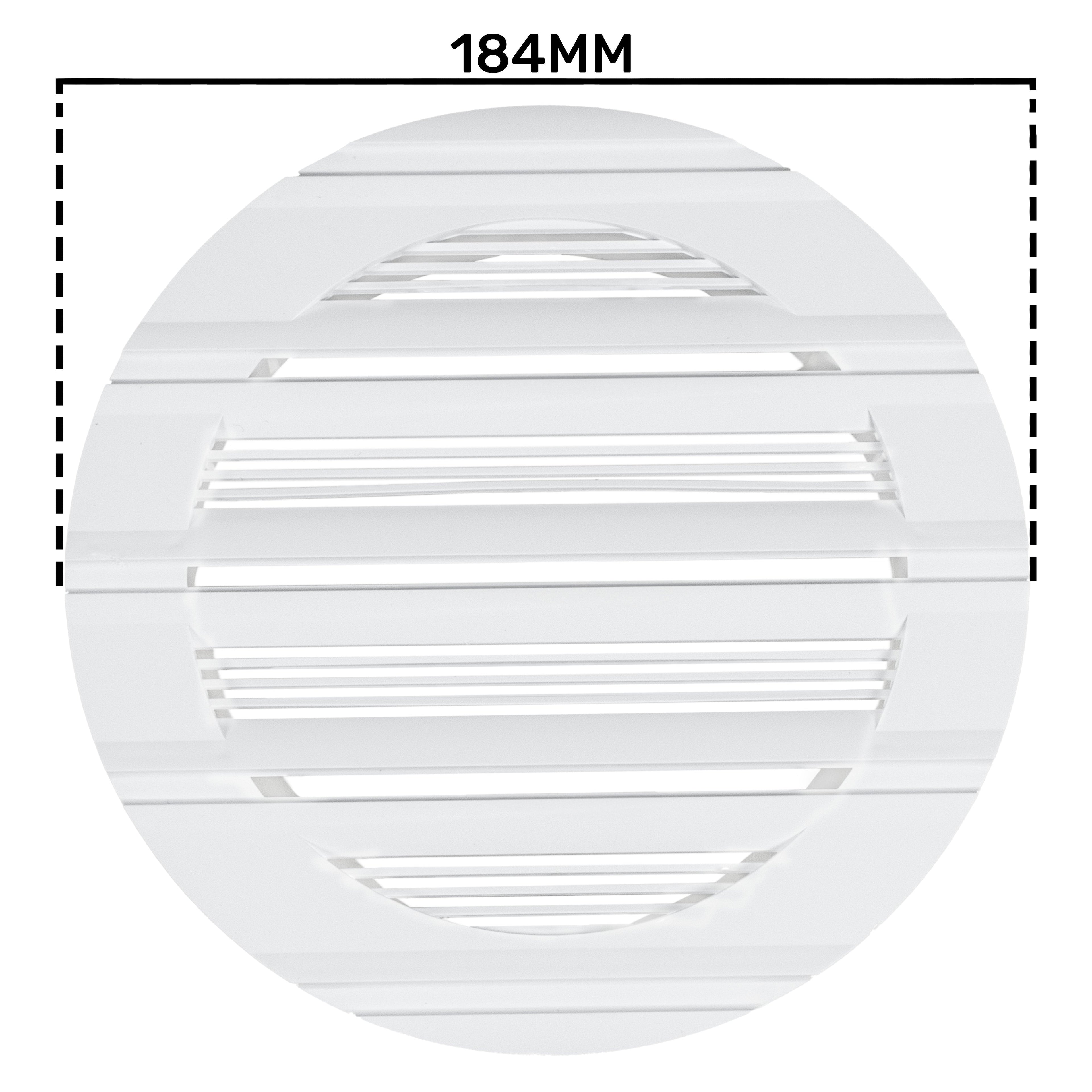 Louvre Vent Round Bella 150mm White