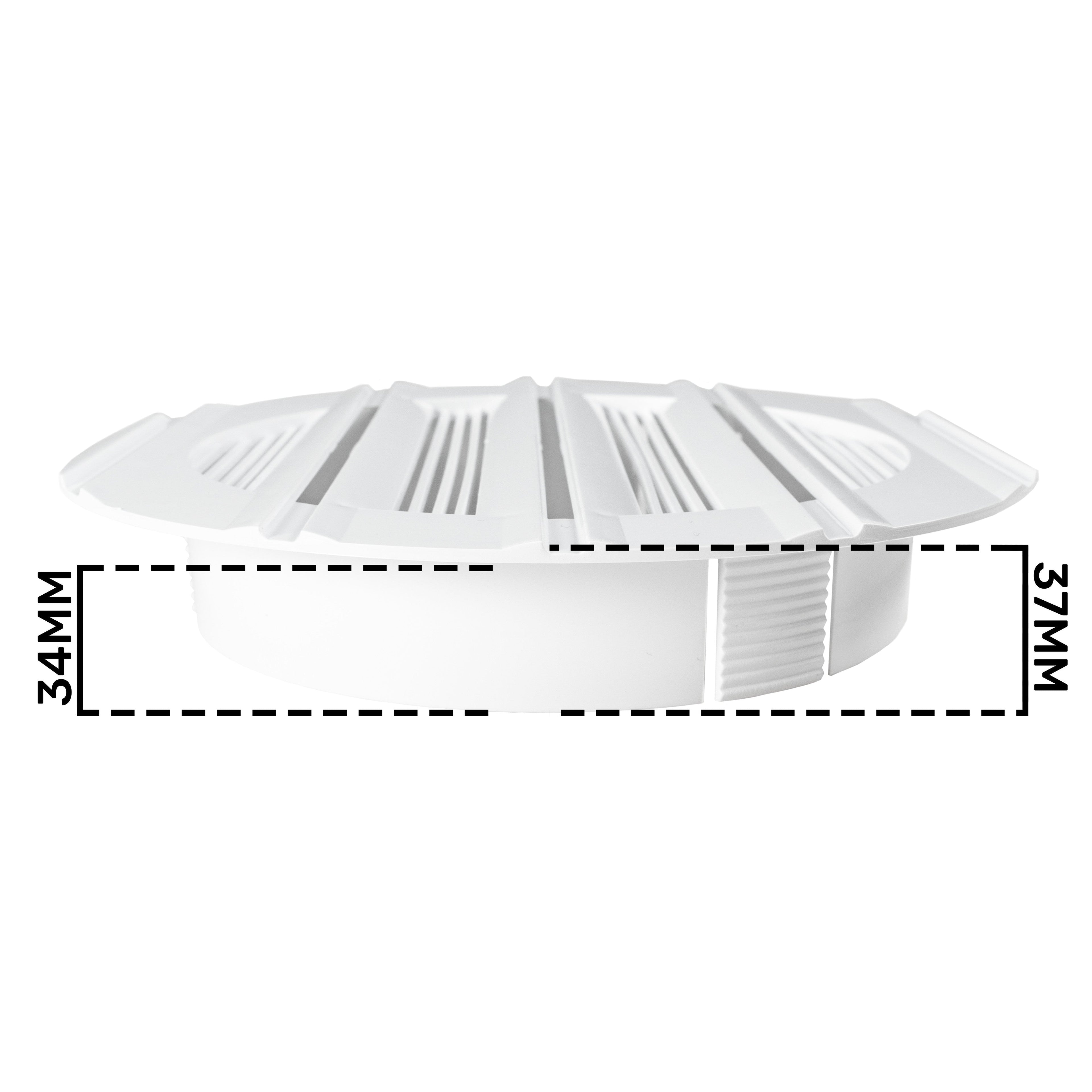 Louvre Vent Round Bella 150mm White
