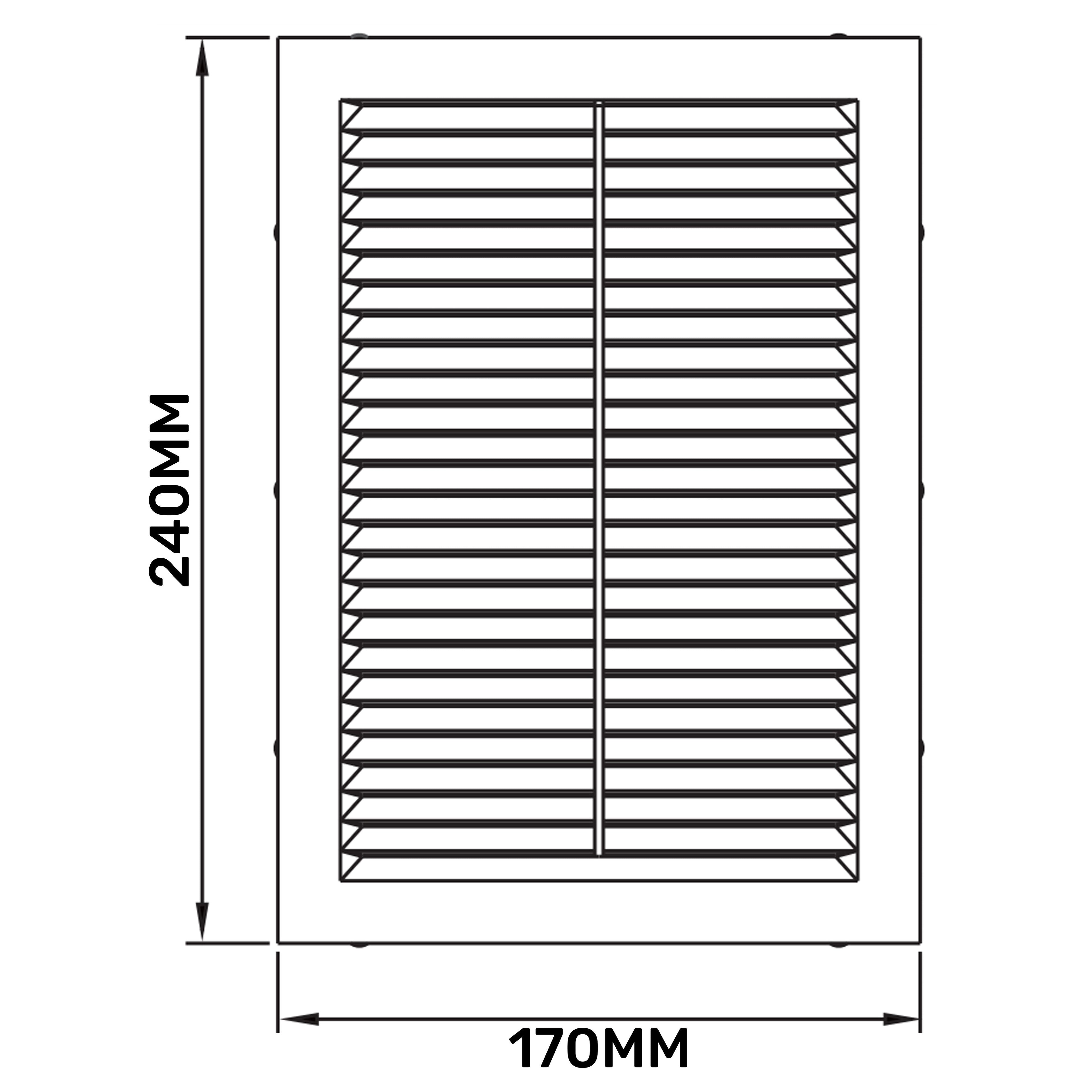 Louvre Vent  D/170x240W 240mm X 170mm with Fly Screen