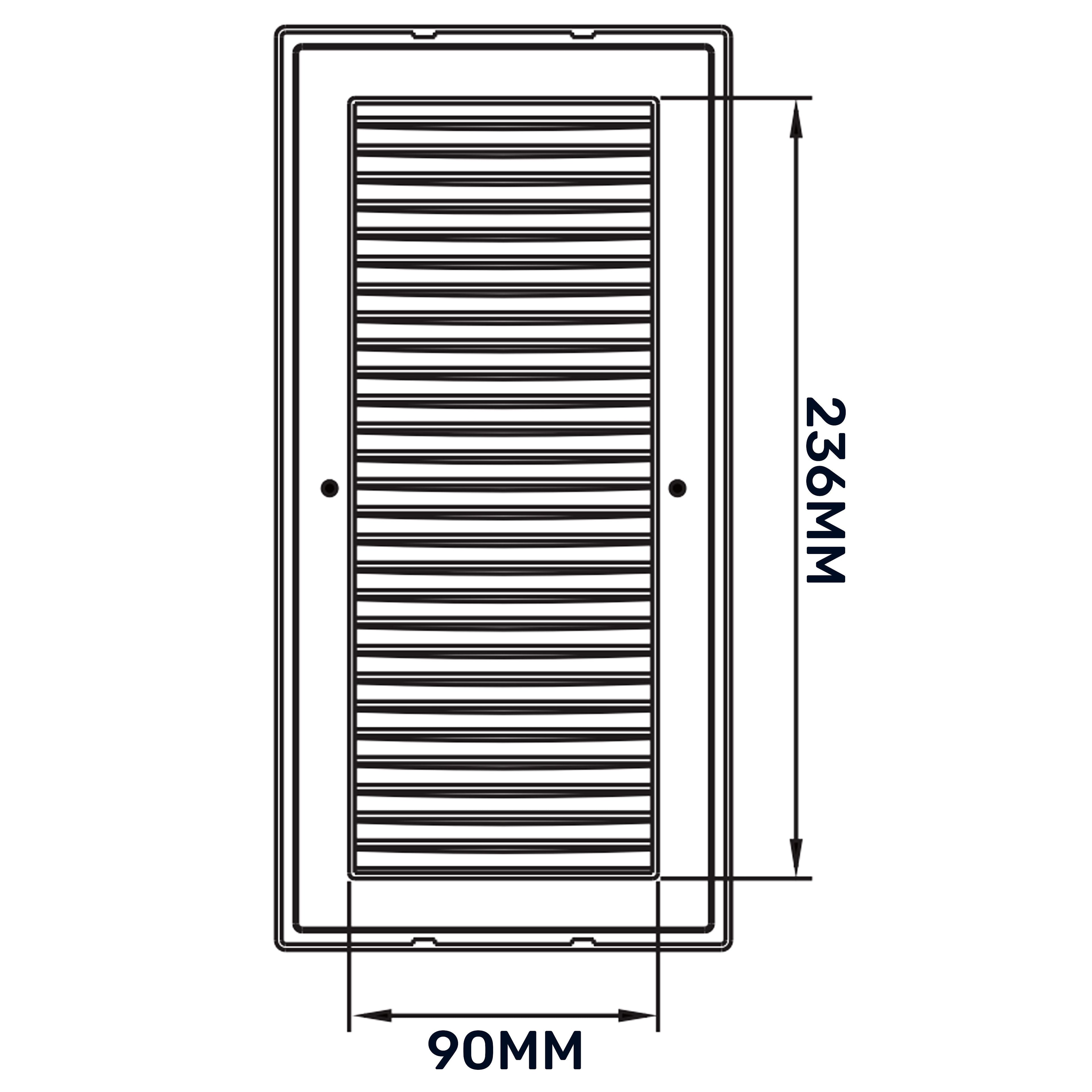Louvre Vent White DL/90X240RW LUX With Fly Mesh