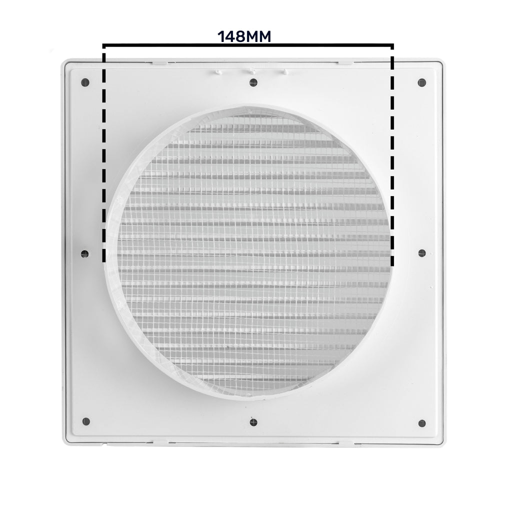 Louvre Vent White DL/150 RW LUX With Fly Mesh