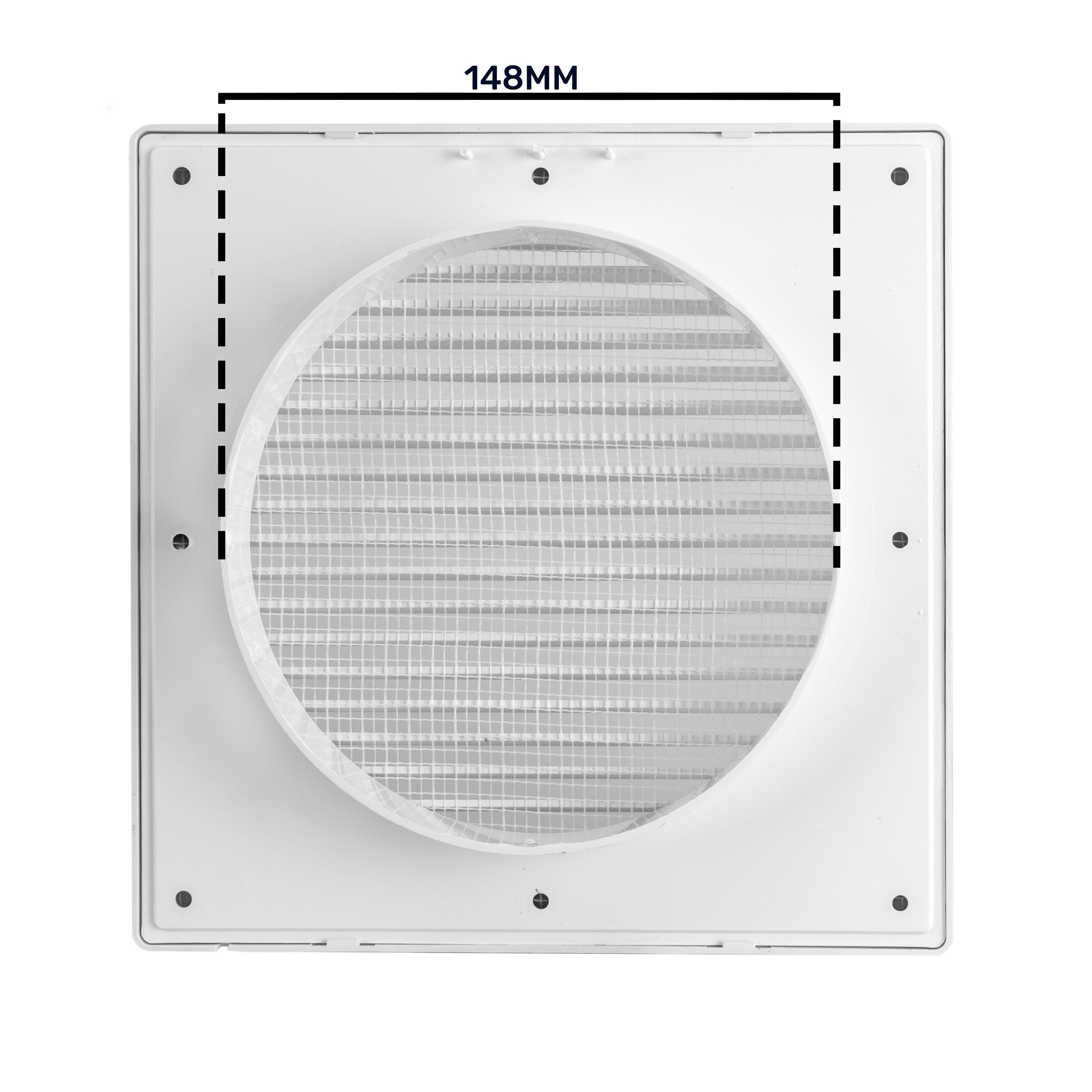 Louvre Vent White DL/150 RW LUX With Fly Mesh