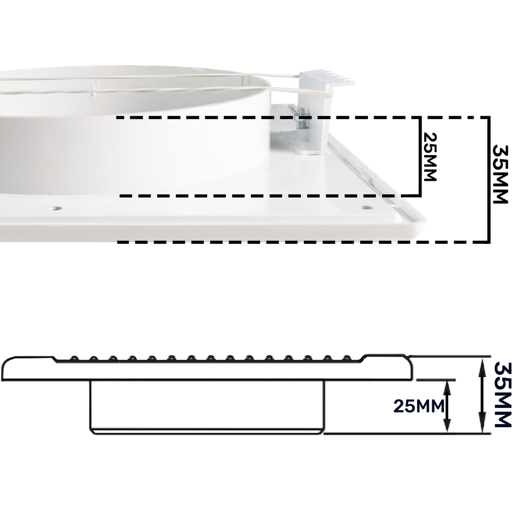 Louvre Vent White DL/150 RW LUX With Fly Mesh