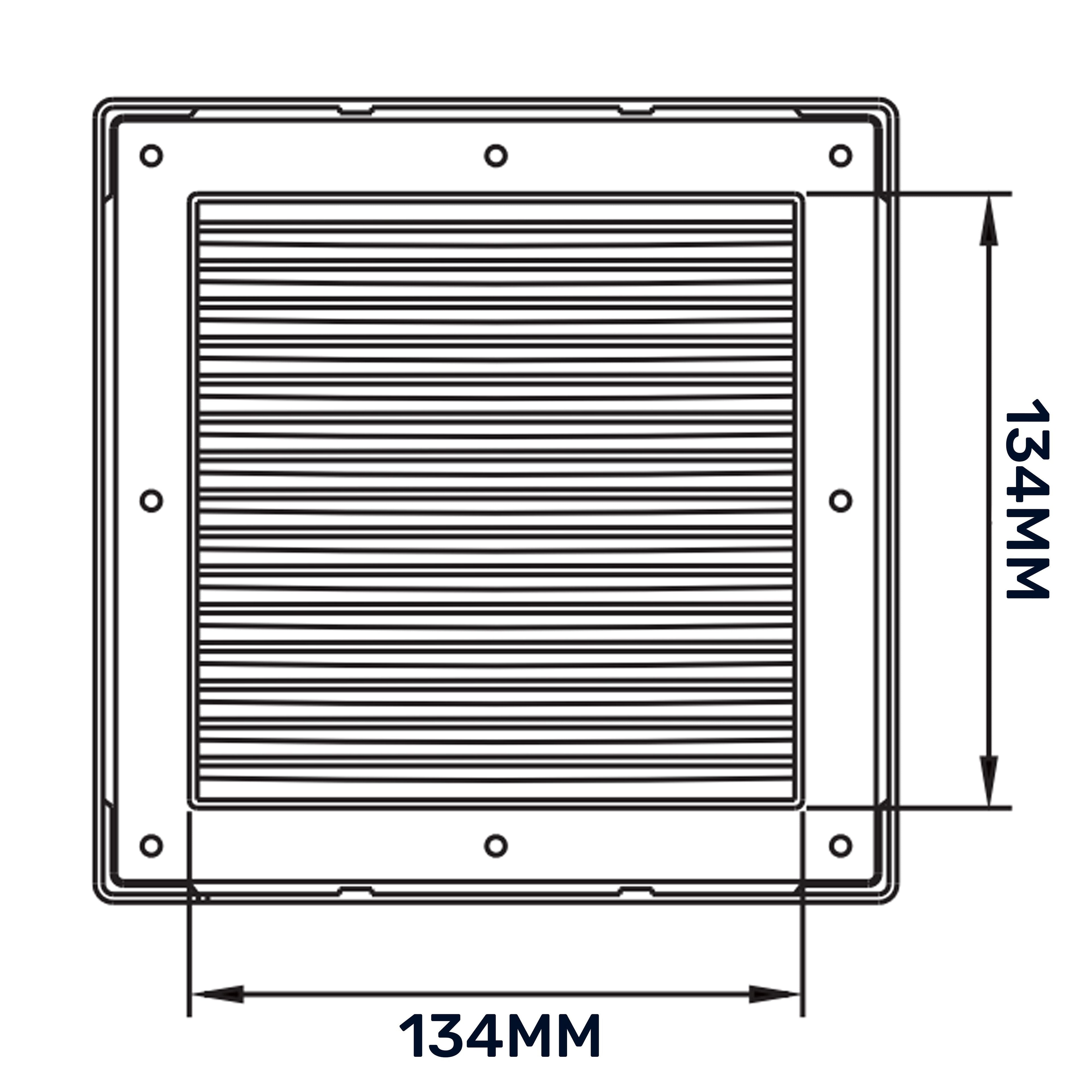 Louvre Vent White DL/135 RW LUX With Fly Mesh