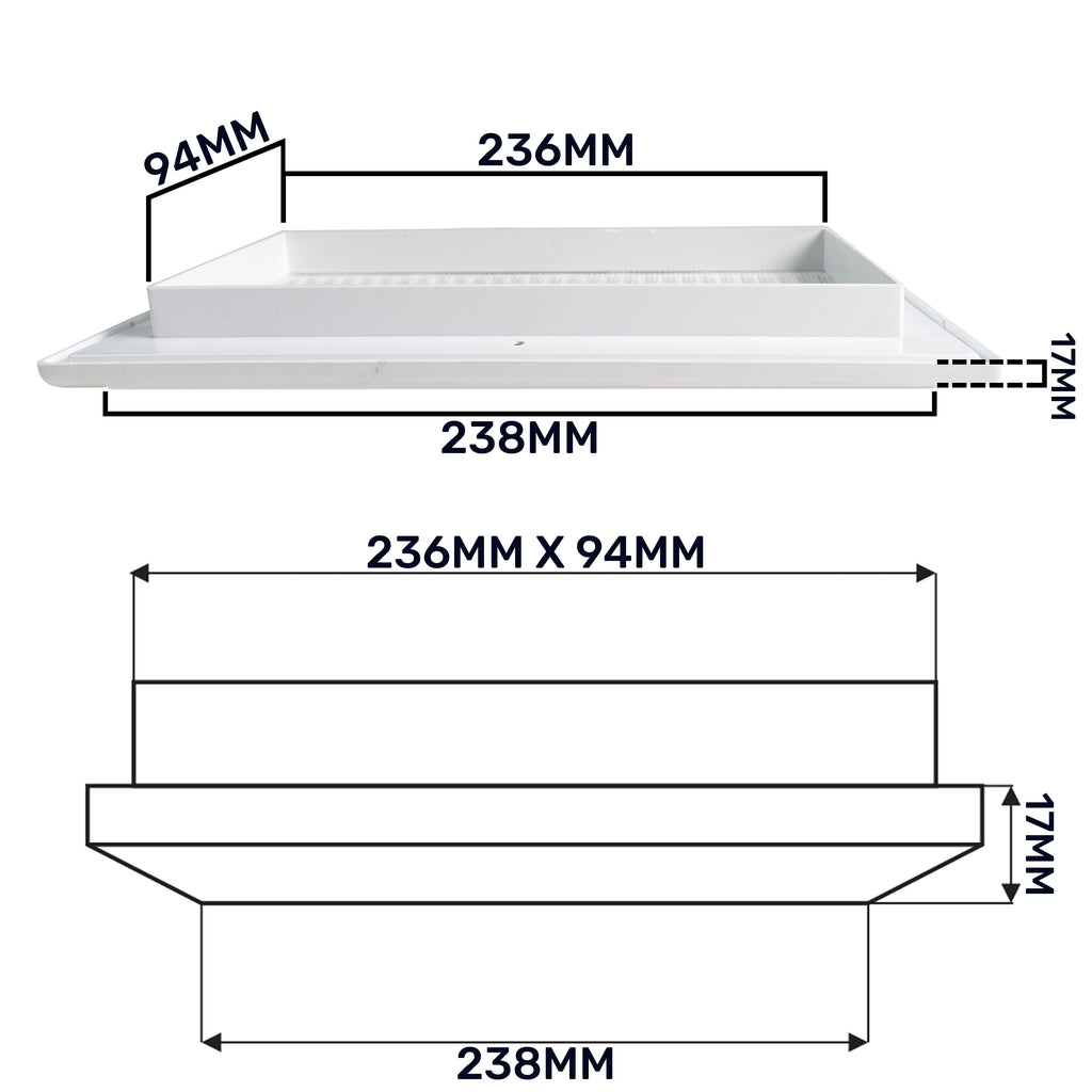 Louvre Vent Duo Smart 90/240 90mm X 240mm With Fly Mesh