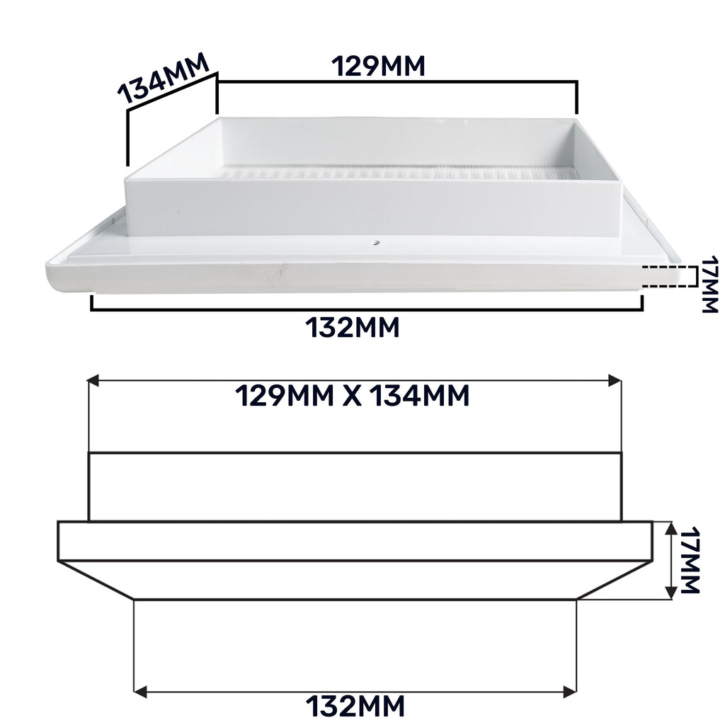 Louvre Vent White Duo Smart 135G 135mm With Fly Mesh