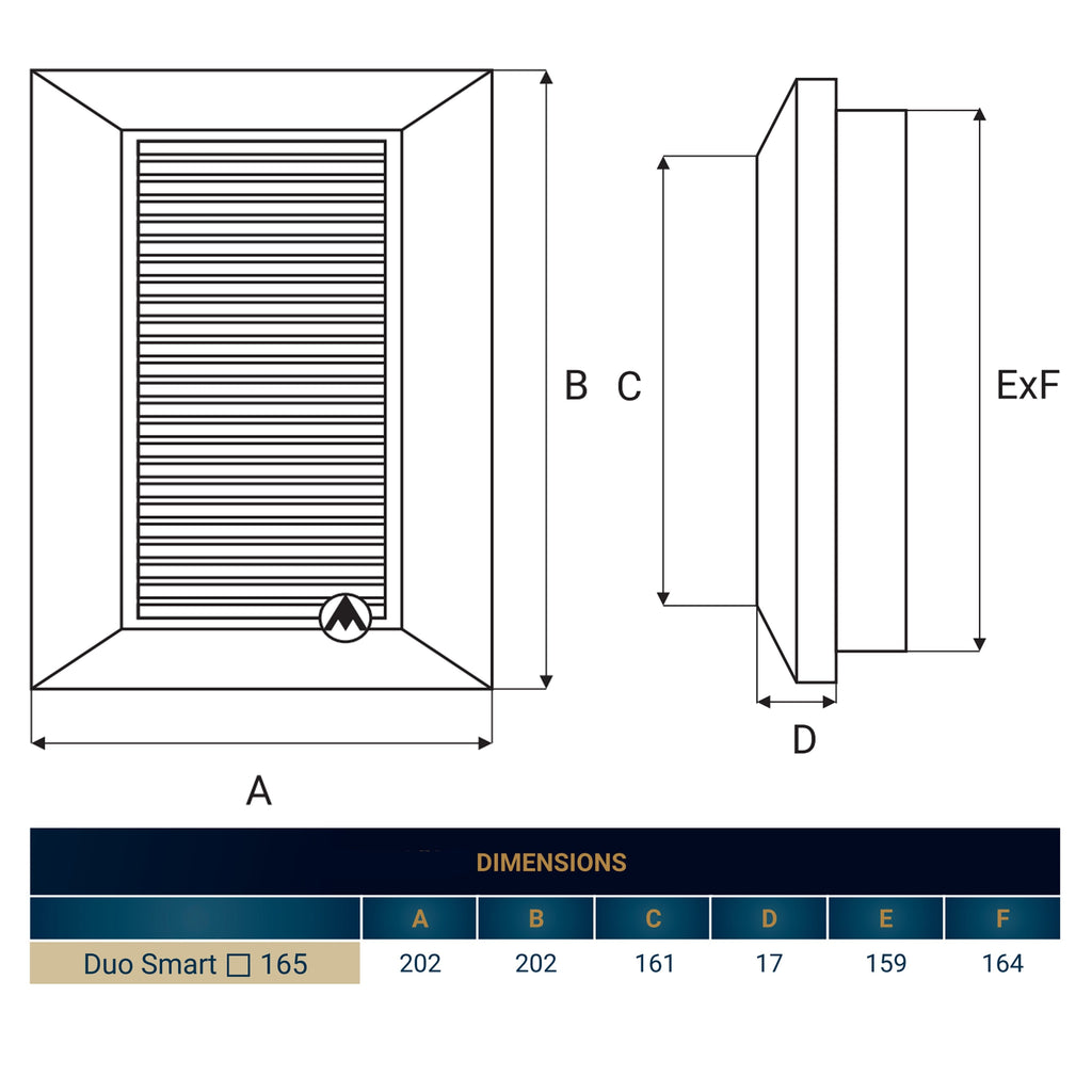 Louvre Vent White Duo Smart 165 With Fly Mesh
