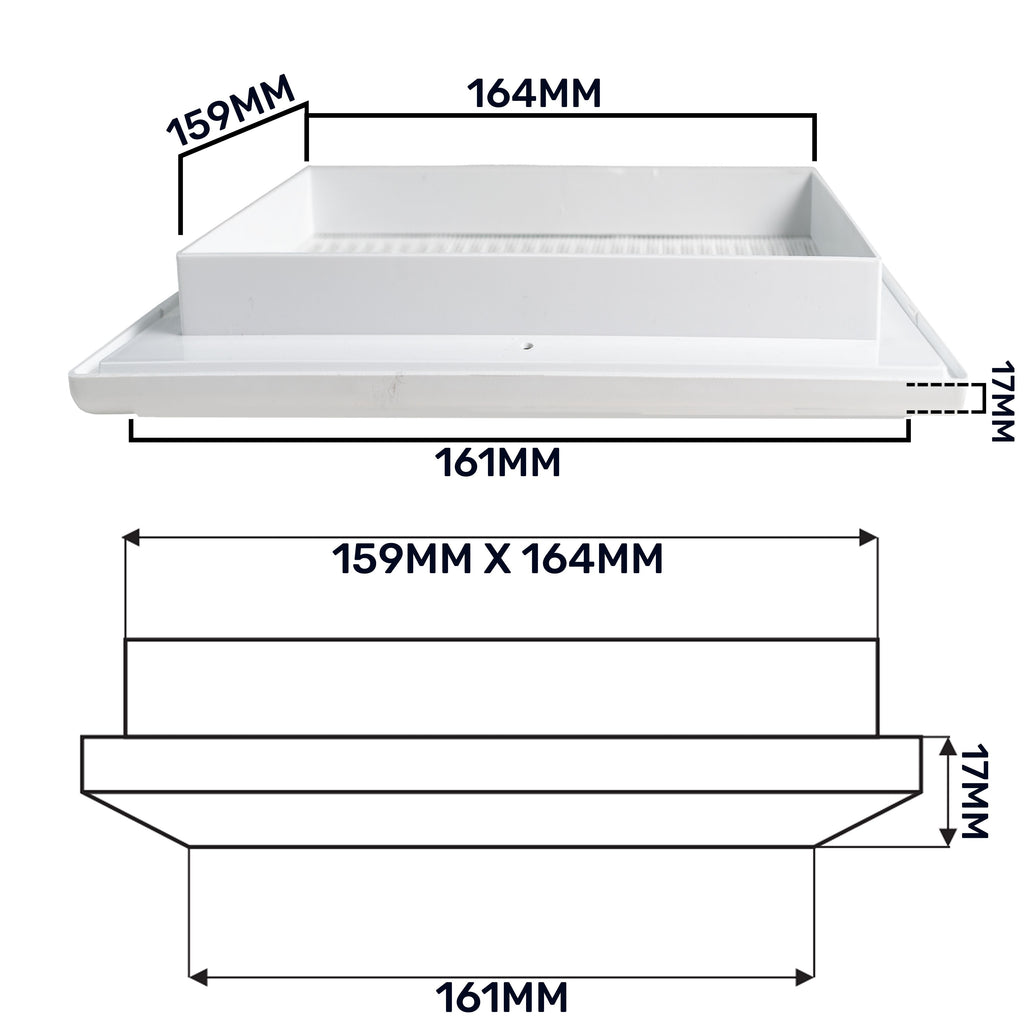 Louvre Vent White Duo Smart 165 With Fly Mesh