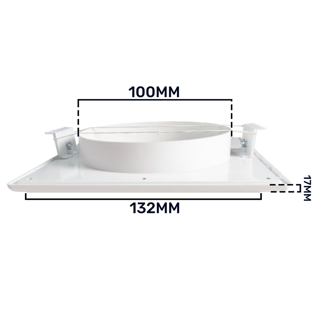 Louvre Vent White Duo Smart 135 fi 100mm With Fly Mesh