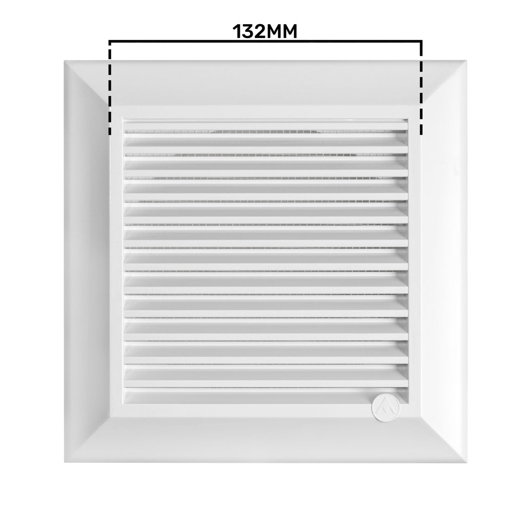 Louvre Vent White Duo Smart 135 fi 100mm With Fly Mesh