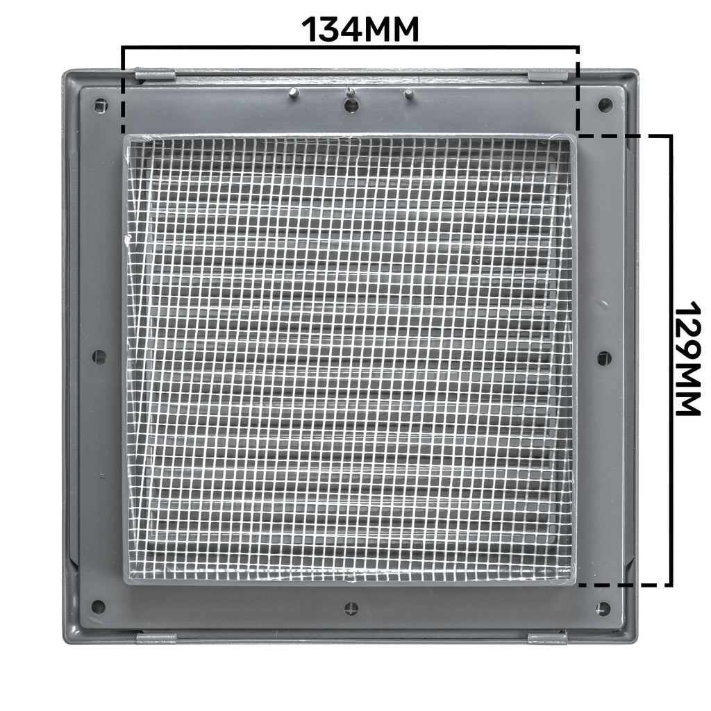 Louvre Vent Graphite Duo Smart 135G 135mm With Fly Mesh