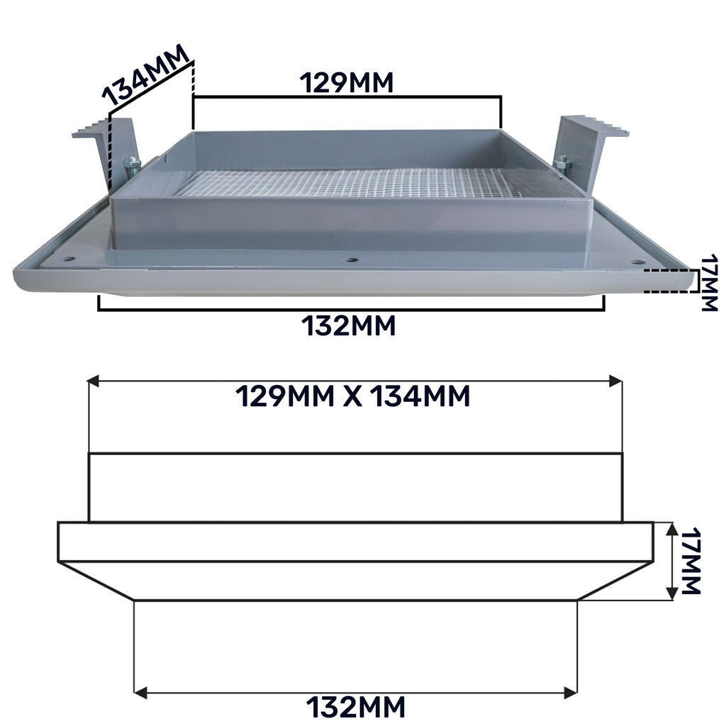 Louvre Vent Graphite Duo Smart 135G 135mm With Fly Mesh