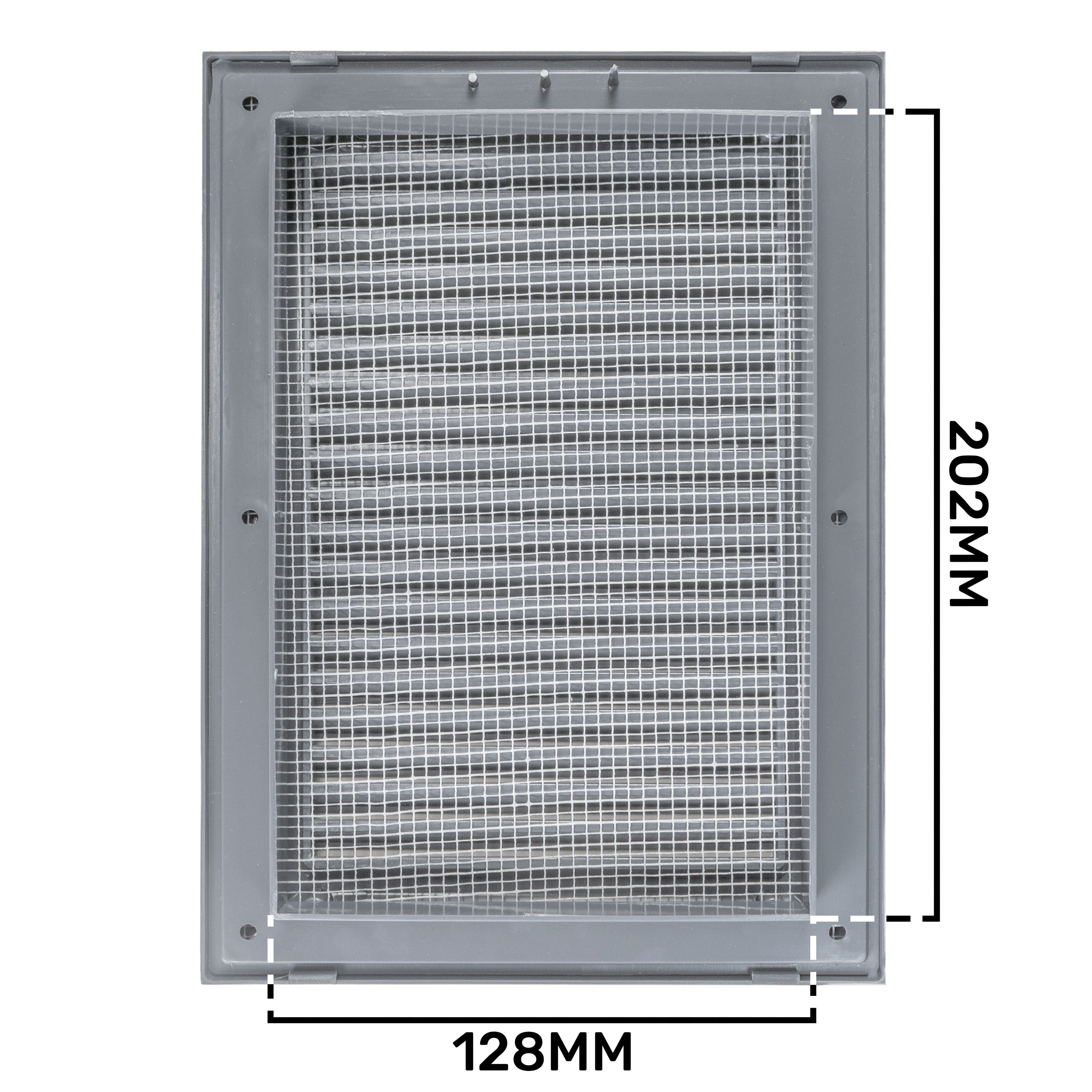 Louvre Vent Graphite Duo Smart 140/210 140mm X 210mm With Fly Mesh