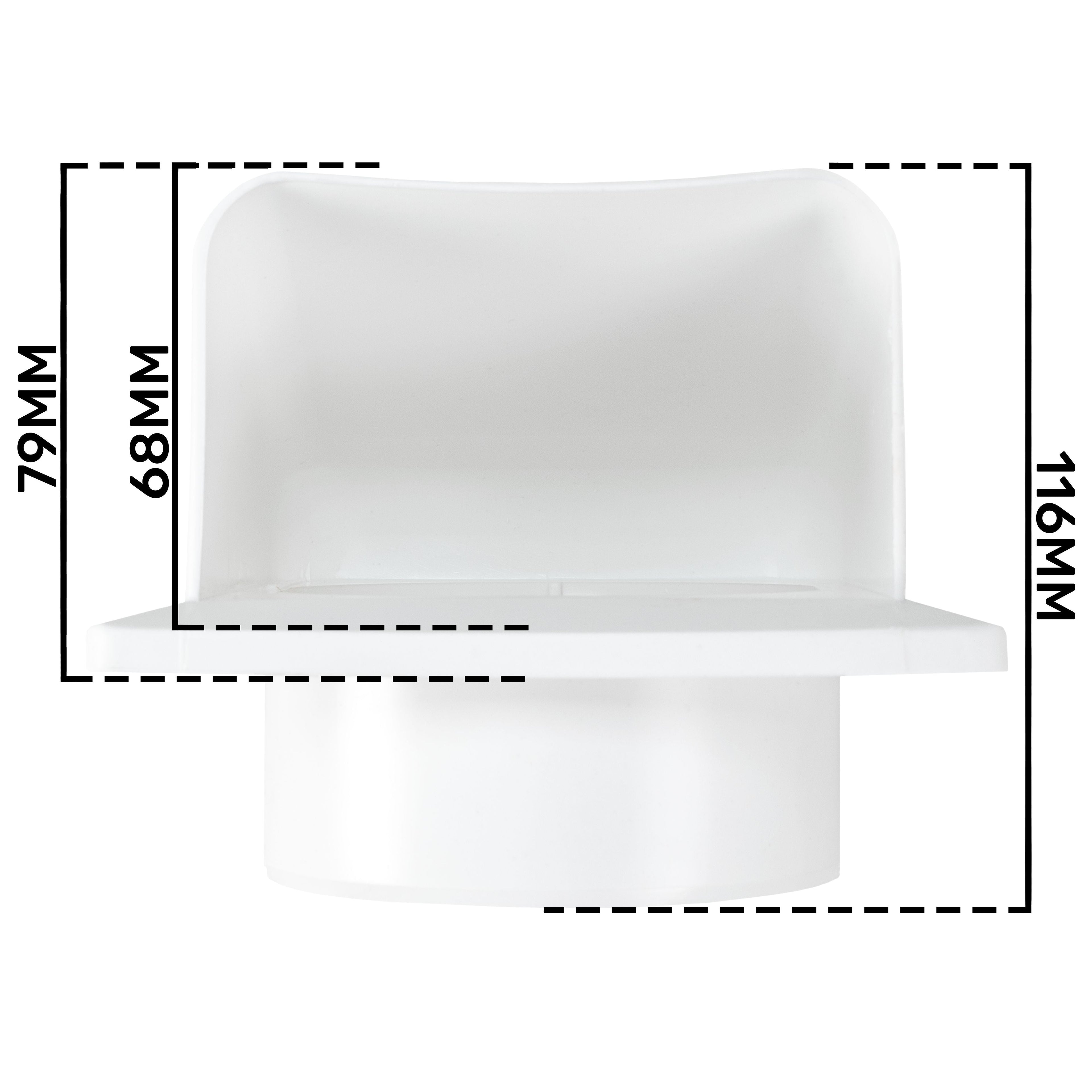 External White Louvre Vent  KRD/100 fi100mm
