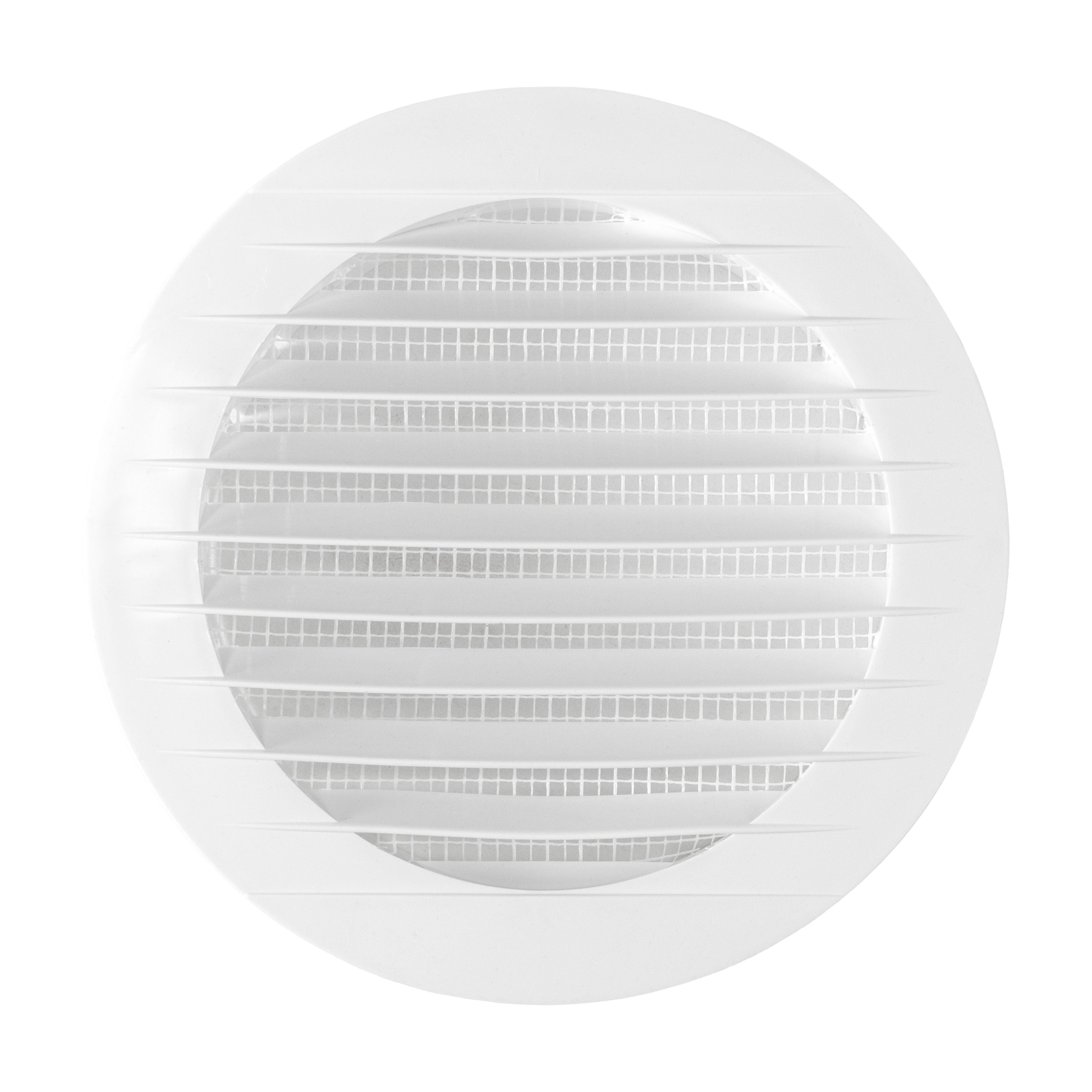 Through Wall Ventilation Kit Round Louvre Vent VC-KRO0184 with White External Vent