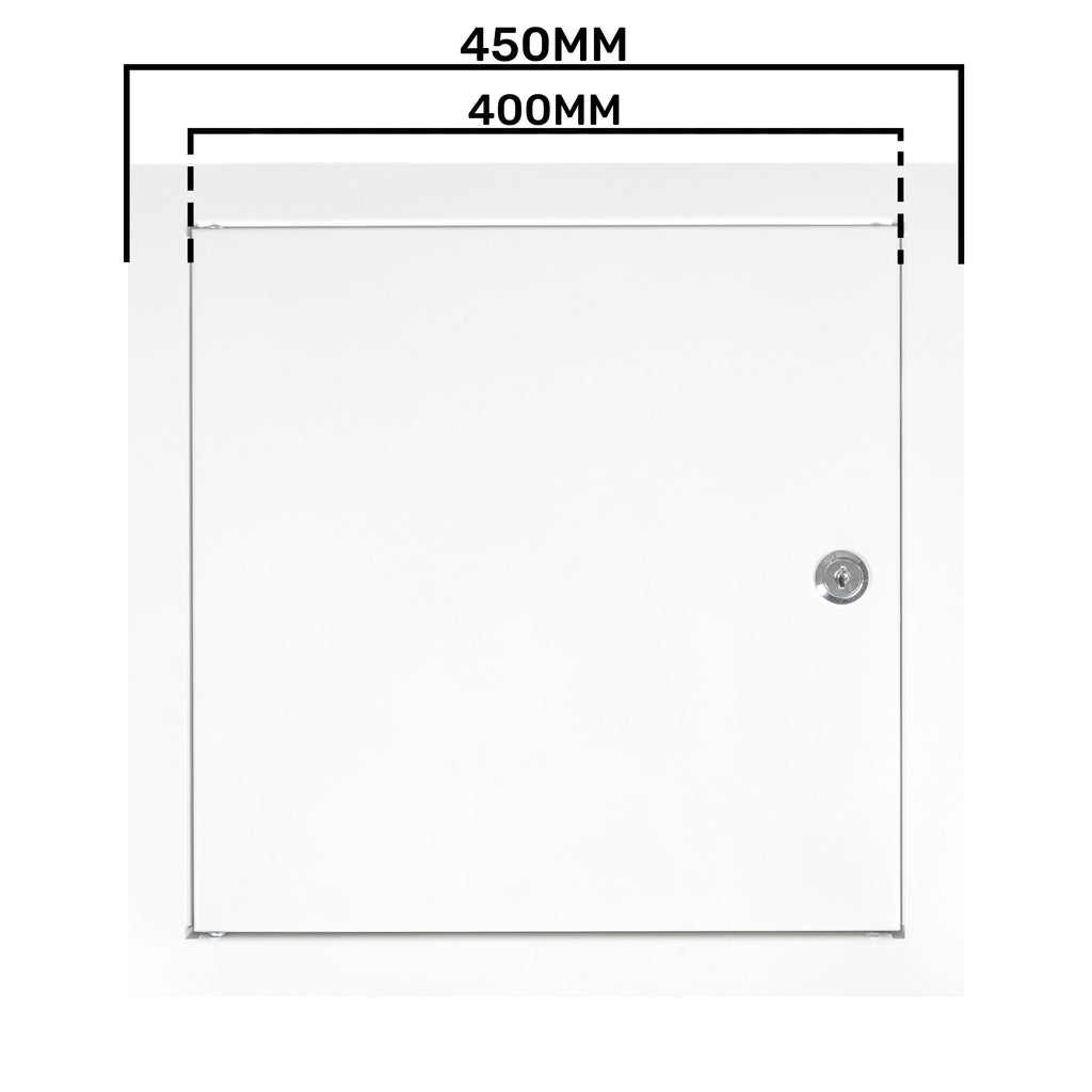Access Panel Door Metal With Lock, White 400mm x 400mm