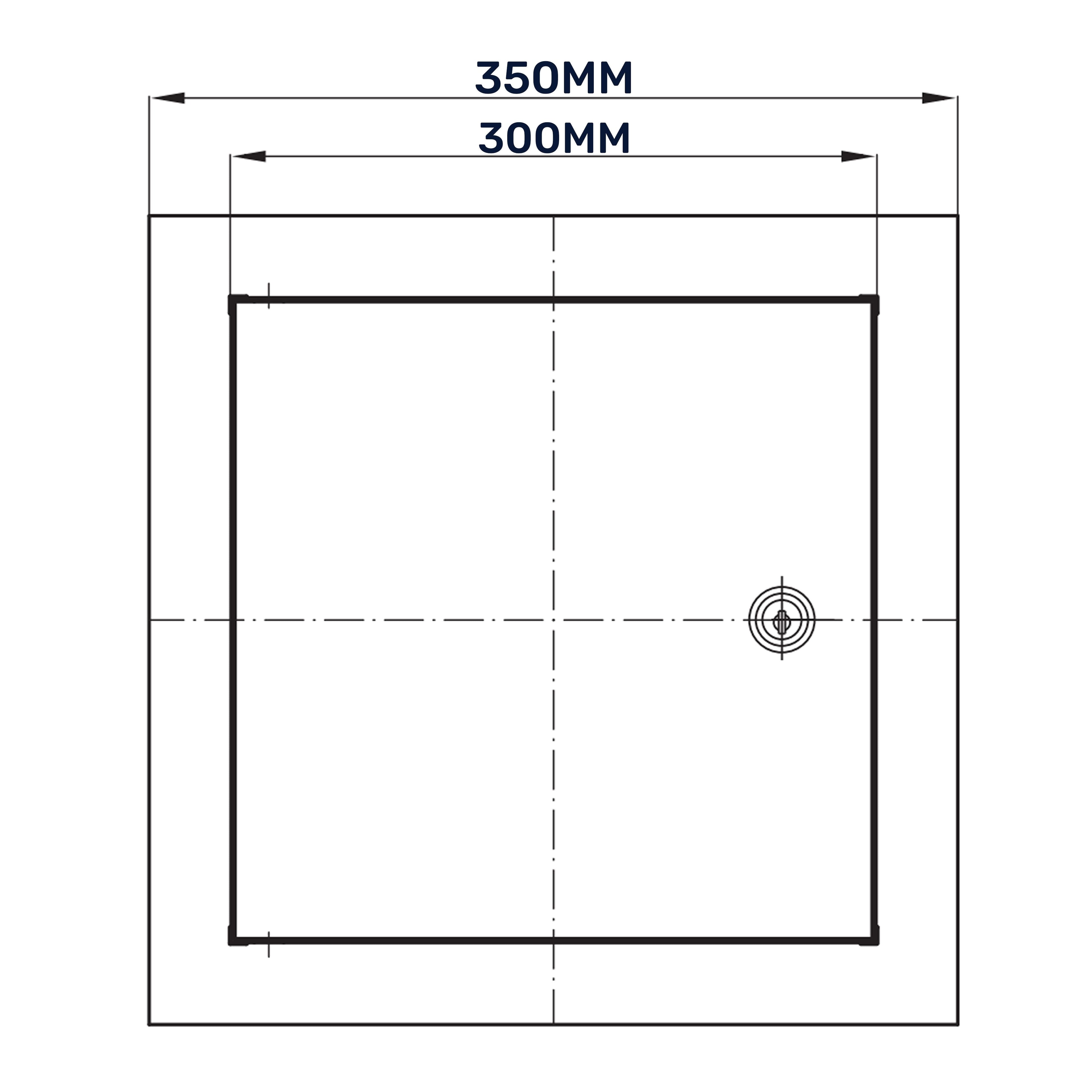 Access Panel Door Metal With Lock, White 300mm x 300mm