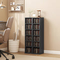 HOMCOM Set of 2 CD Media Display Shelf Unit Tower Rack with Adjustable Shelves, Black