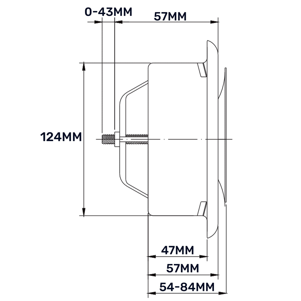 White Metal Extract Ceiling Valve 125mm - Anemostat SV