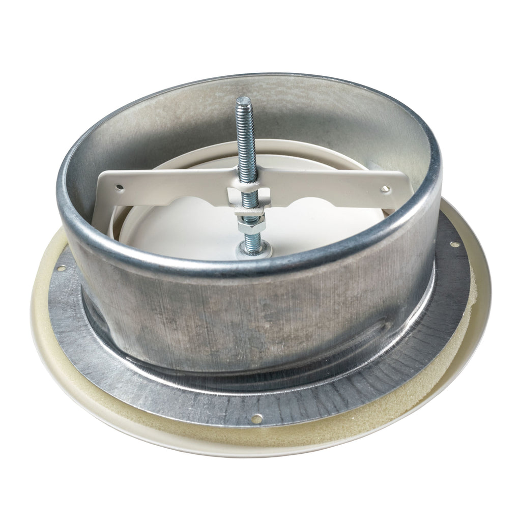 White Metal Extract Ceiling Valve 125mm - Anemostat SV