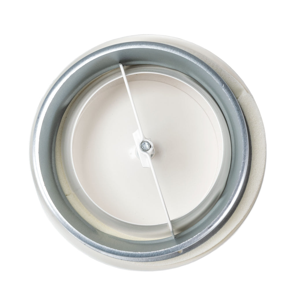 White Metal Extract Ceiling Valve 125mm - Anemostat SV