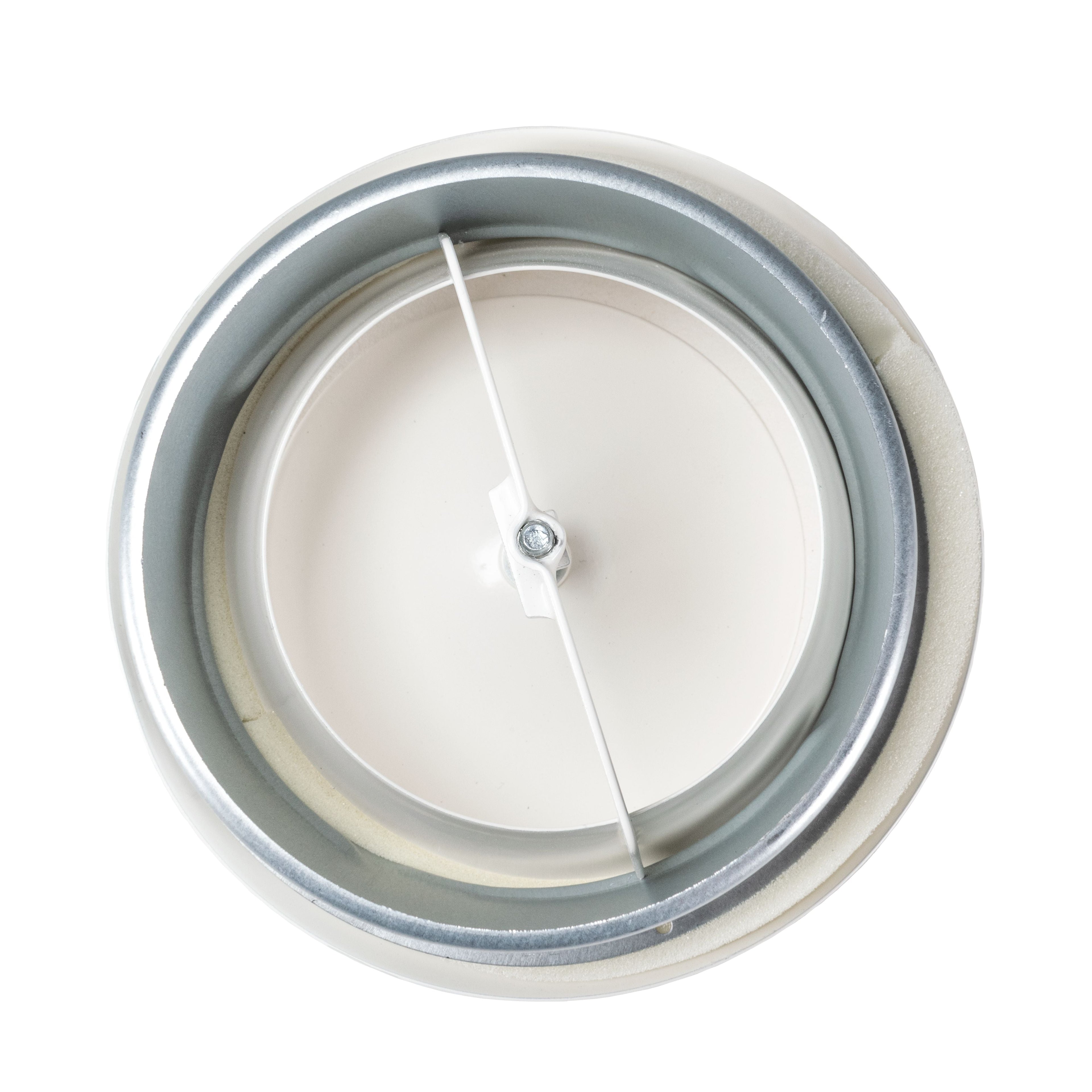 White Metal Extract Ceiling Valve 125mm - Anemostat SV