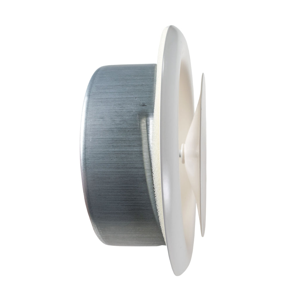 White Metal Extract Ceiling Valve 125mm - Anemostat SV