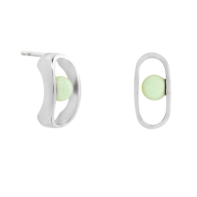 Pendientes de plata con crisoprasa verde limón