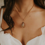 Gold Beetle Necklace