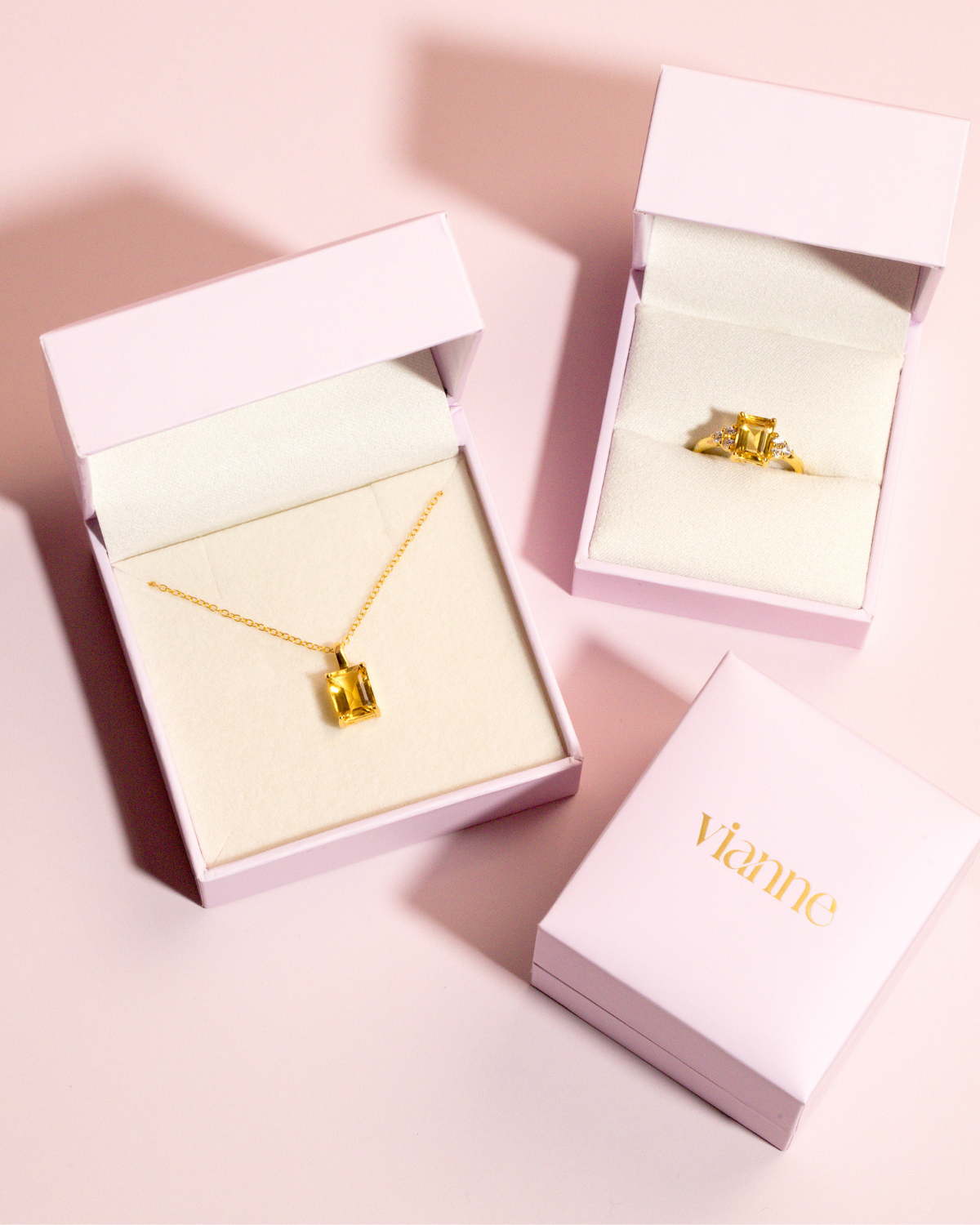 Mini Set 2 - Garnet Jewellery Set in 18k Gold Vermeil