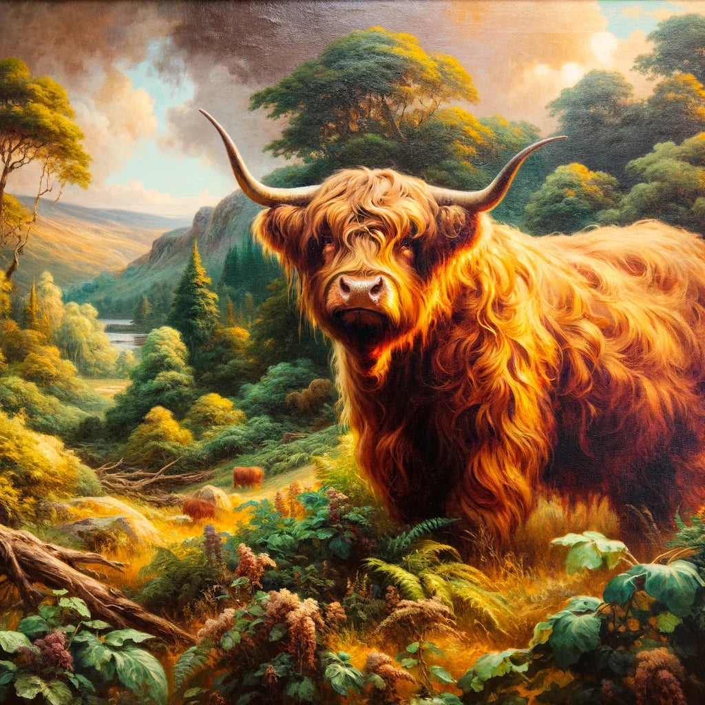Victorian Highland Cow Majesty Canvas