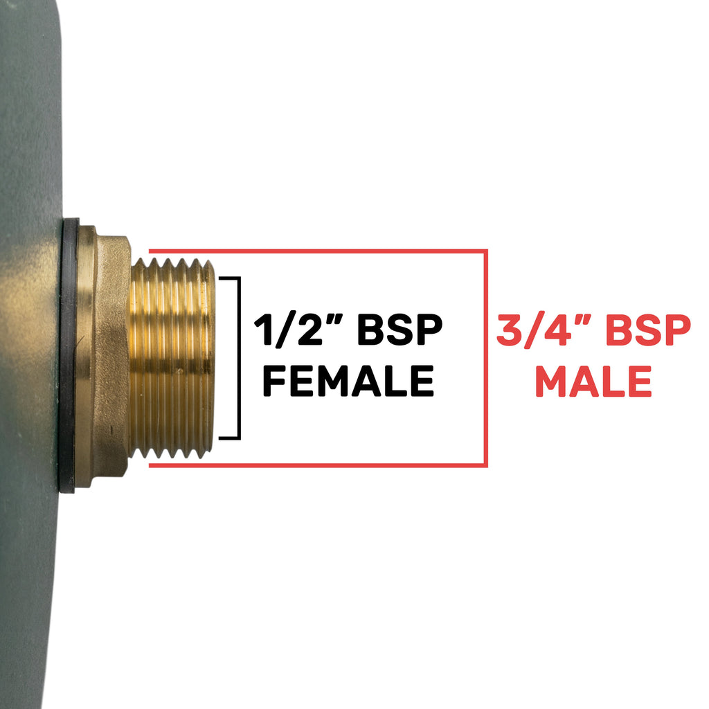Water Butt Brass Kit 3/4" with Extended Brass Chrome Tap 1/2"  Barb