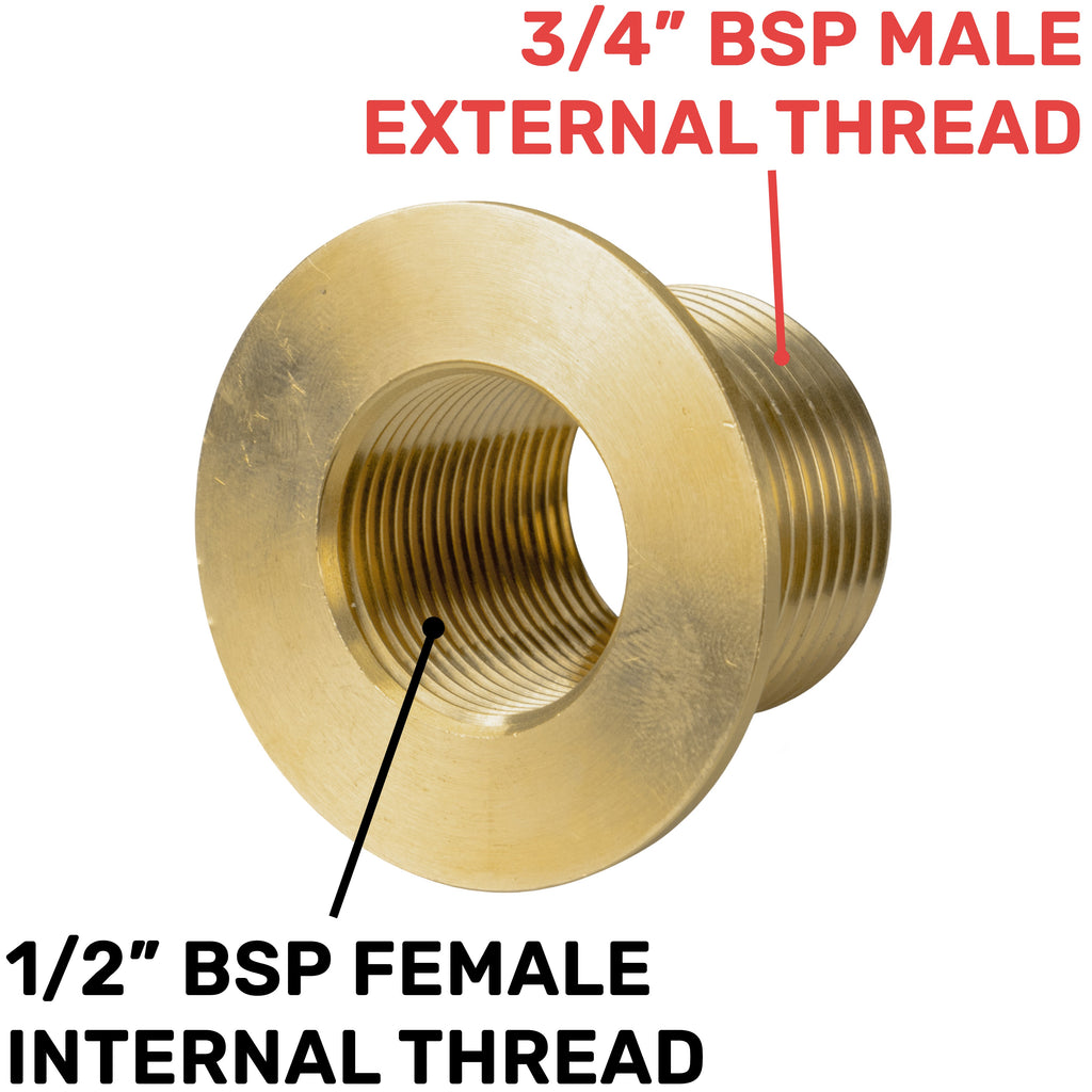 Water Butt Brass Kit 3/4" with Lever Tap Hose Barb and Lever Lock and Drill Bit