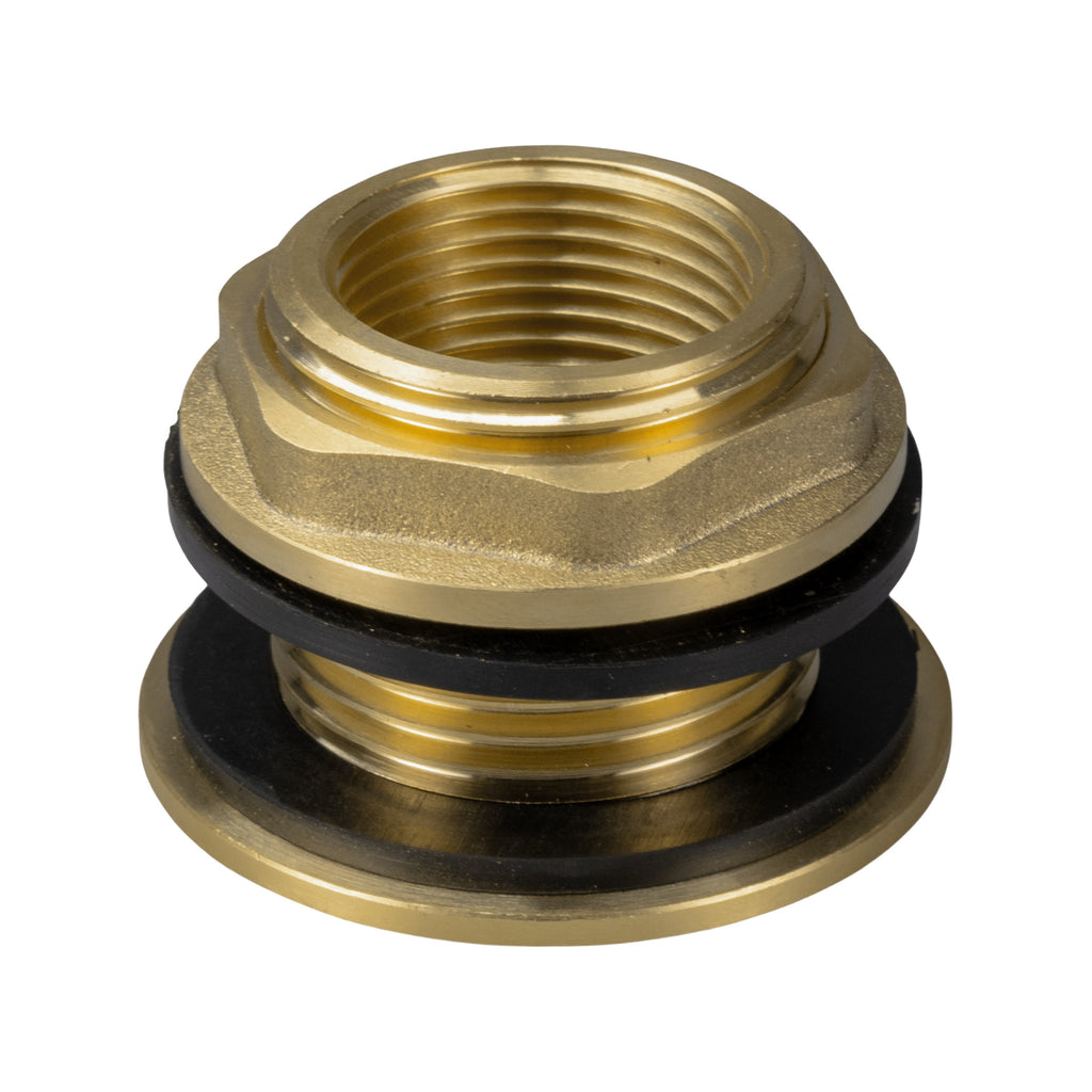 Water Butt Brass 1" BSP Male - 3/4" BSP Female and Drill Bit