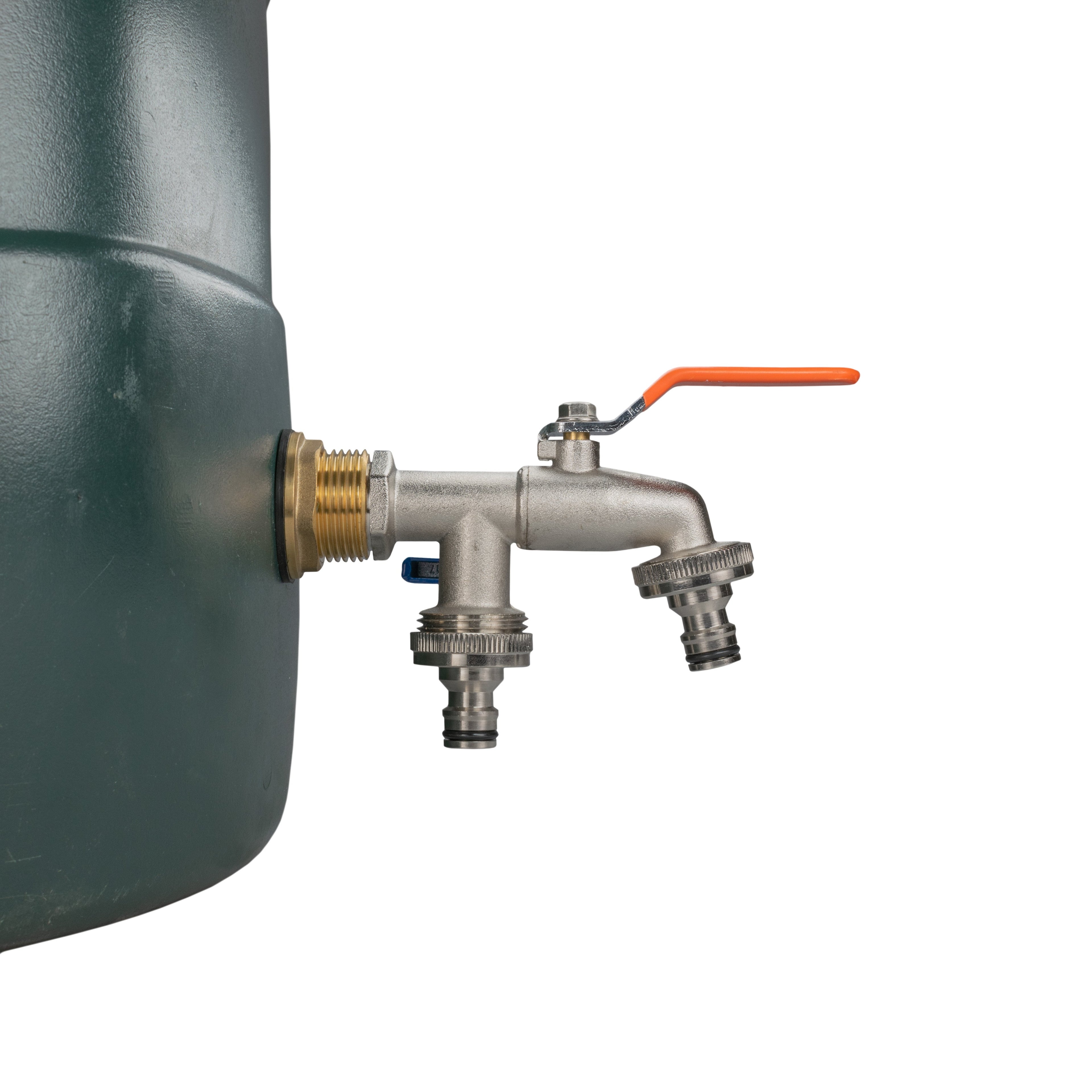 Water Butt Brass Kit 3/4" with Double Quick Connect Tap and Drill Bit