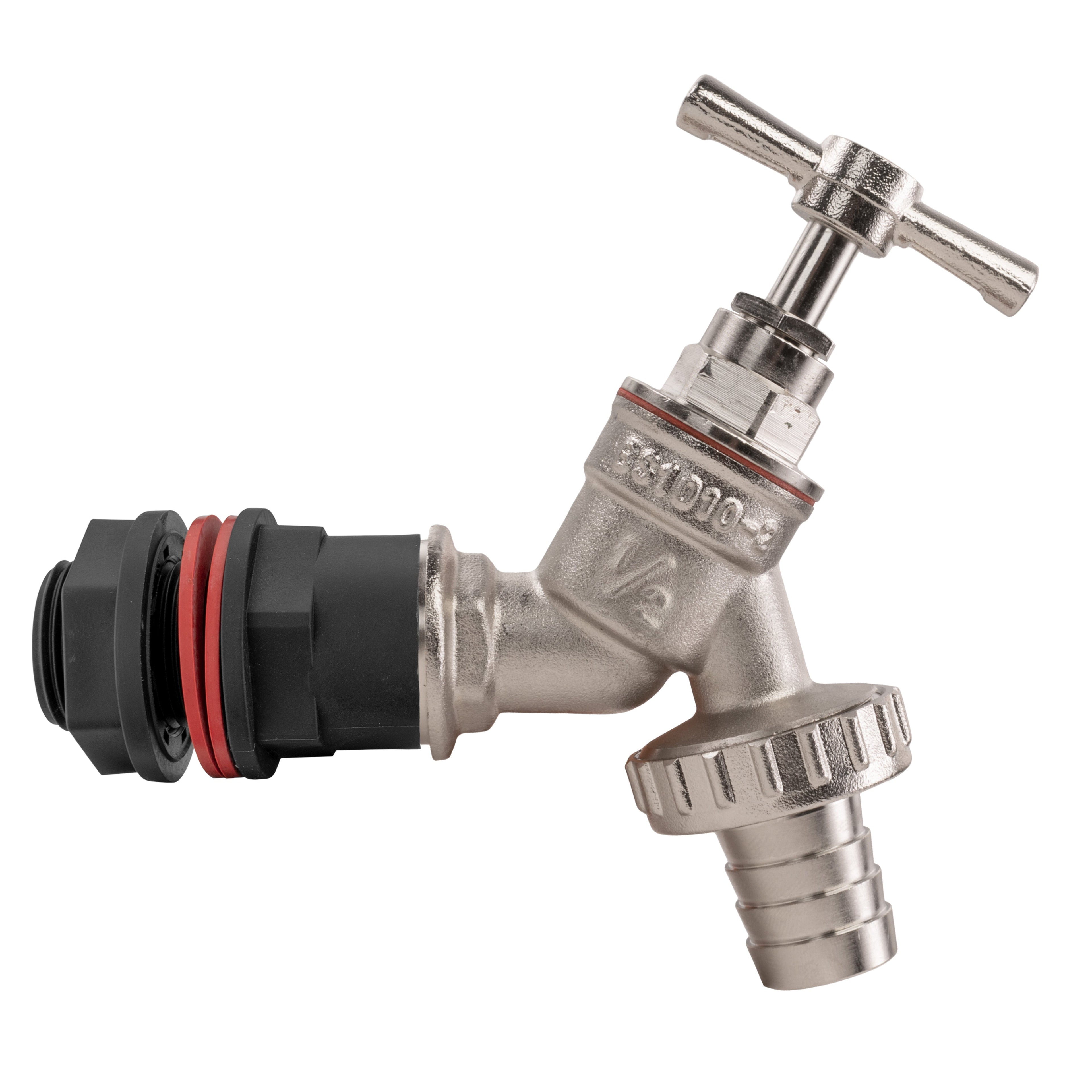 Water Butt Kit 1/2" with Nickel Plated Barbed Tap and Drill Bit