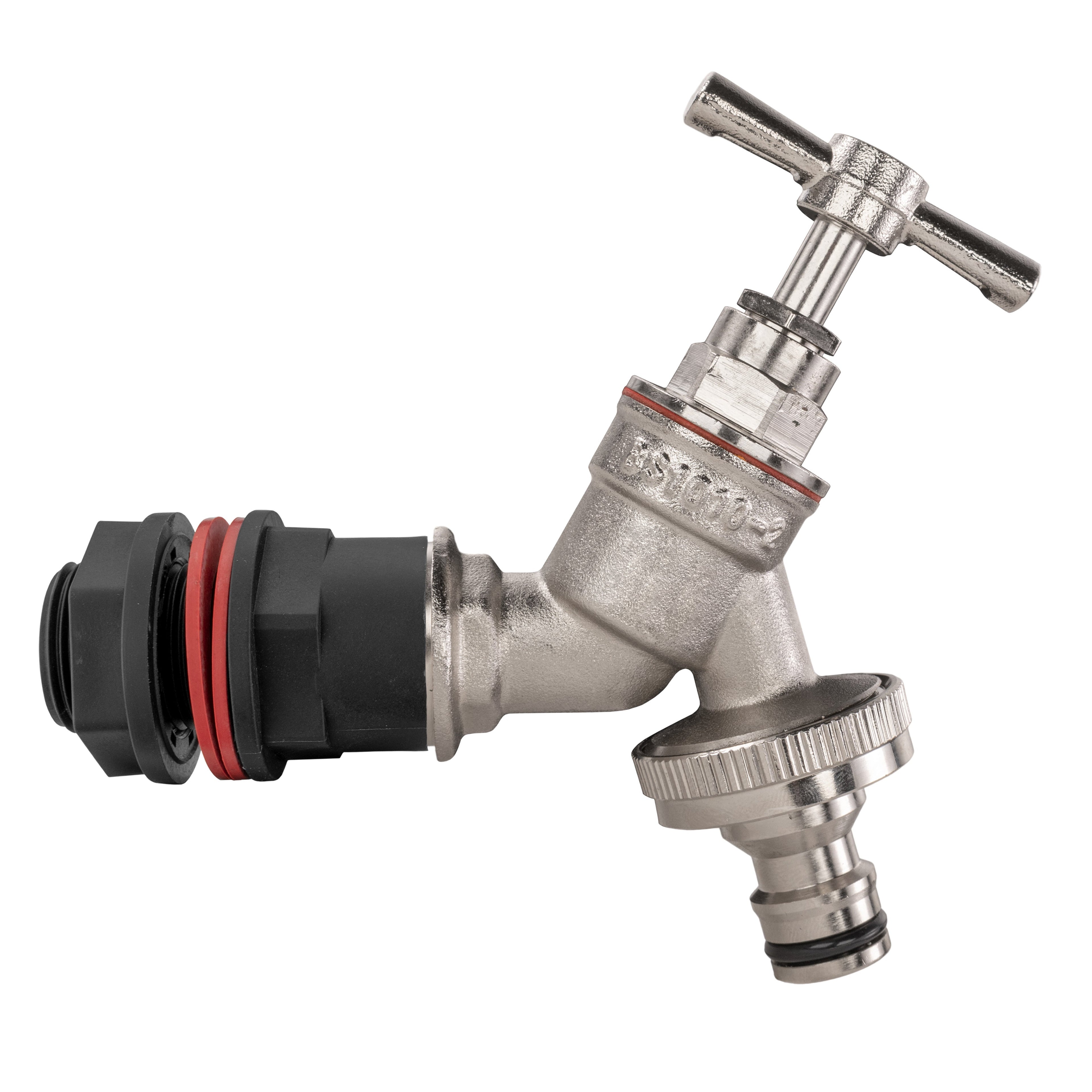 Water Butt Kit 1/2" with Nickel Plated Quick Connect Tap