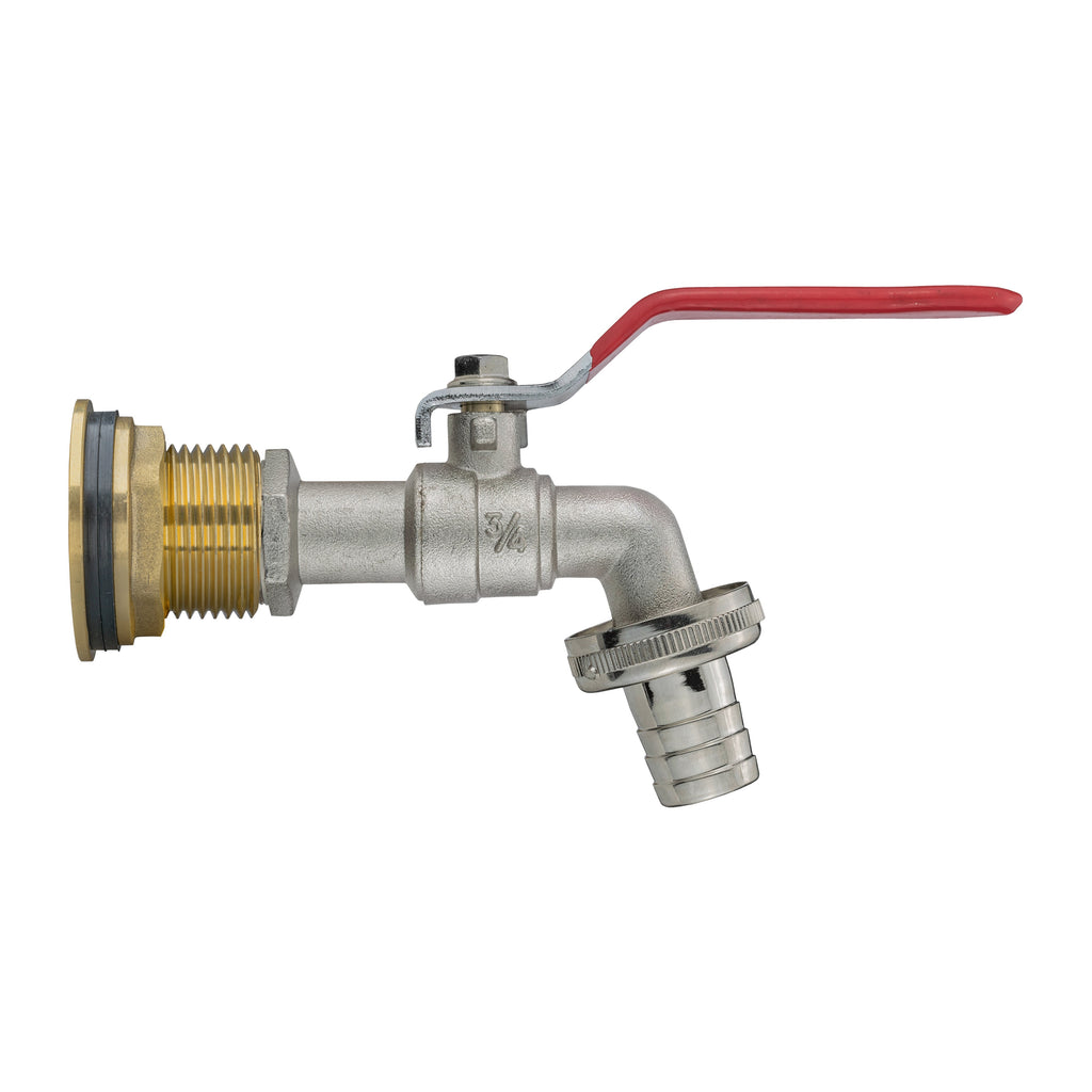 Water Butt Brass Kit 1" with Barbed Lever Tap